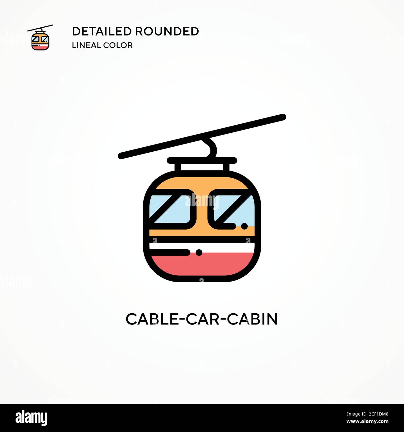 Cable-car-cabin vector icon. Modern vector illustration concepts. Easy to edit and customize. Stock Vector