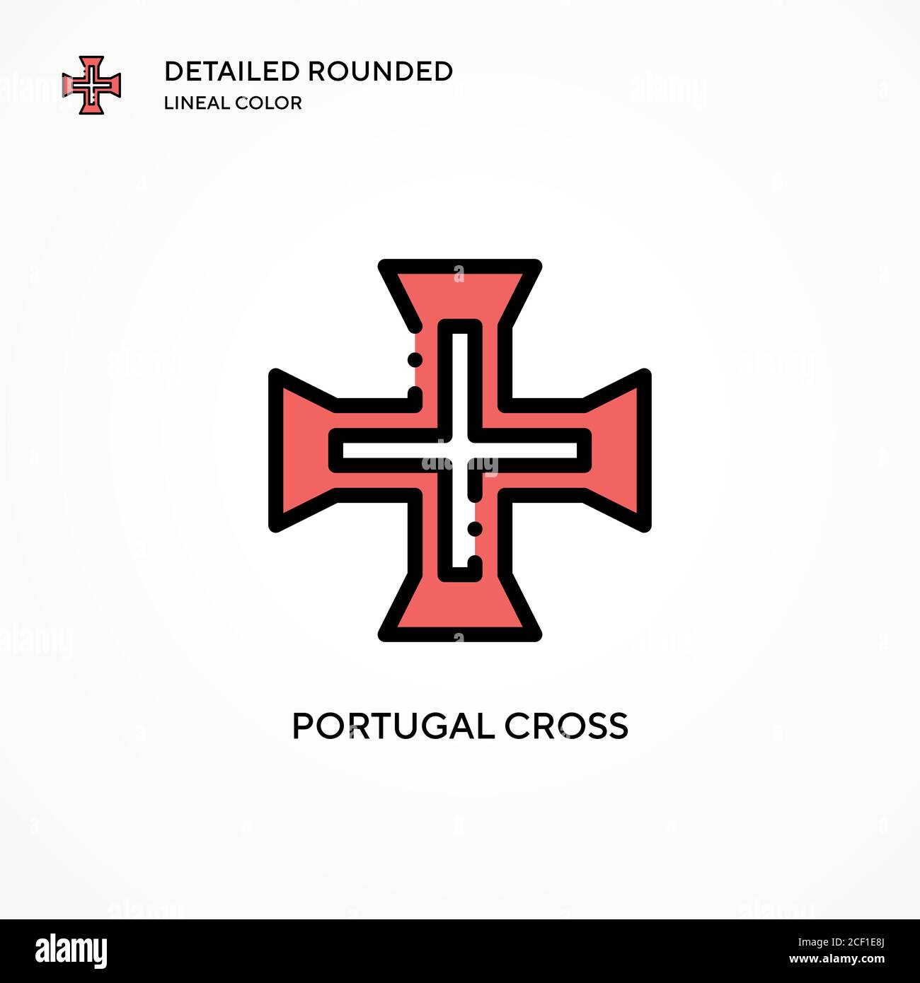 Portugal cross vector icon. Modern vector illustration concepts. Easy to edit and customize. Stock Vector