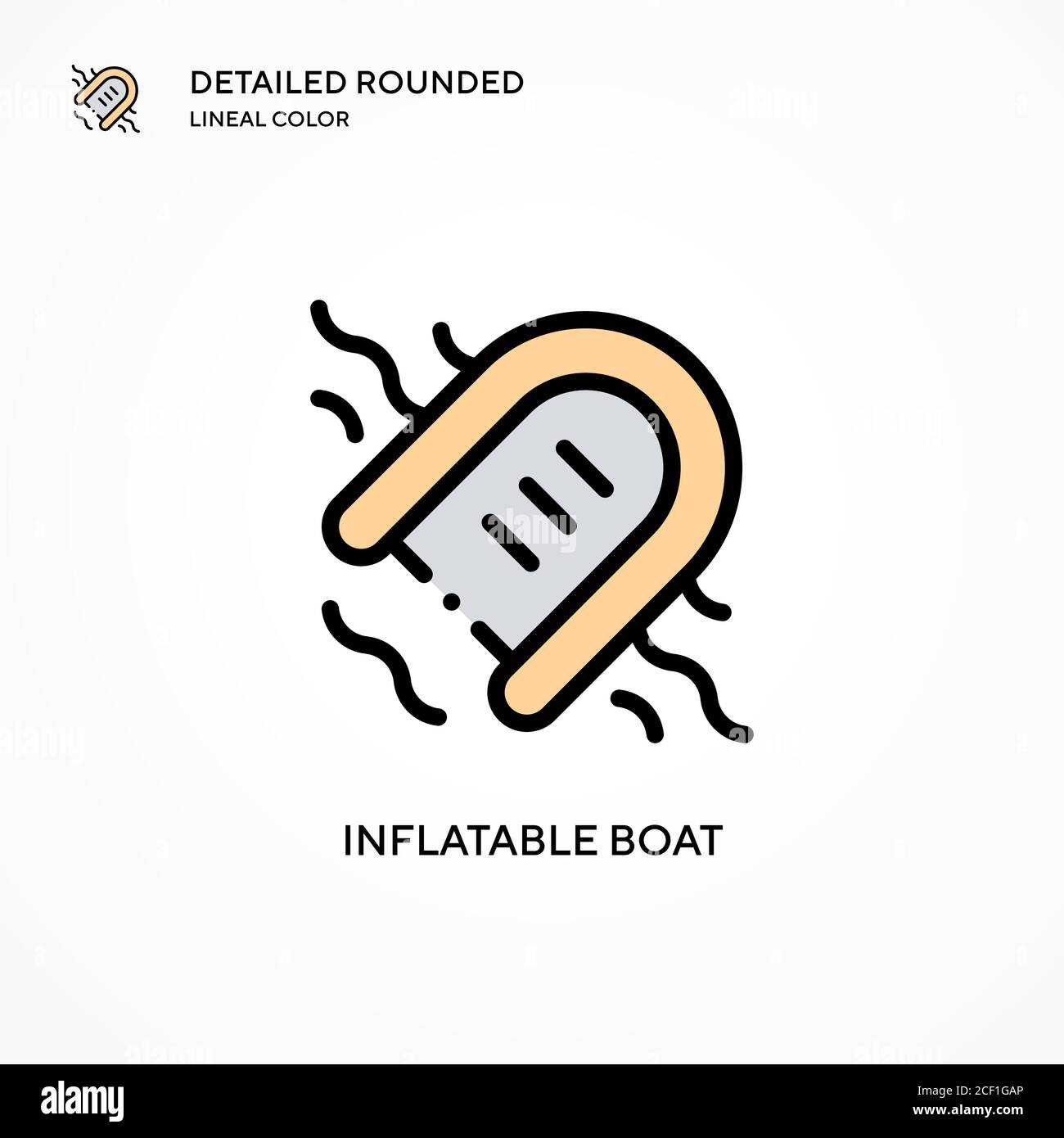 Inflatable boat vector icon. Modern vector illustration concepts. Easy ...