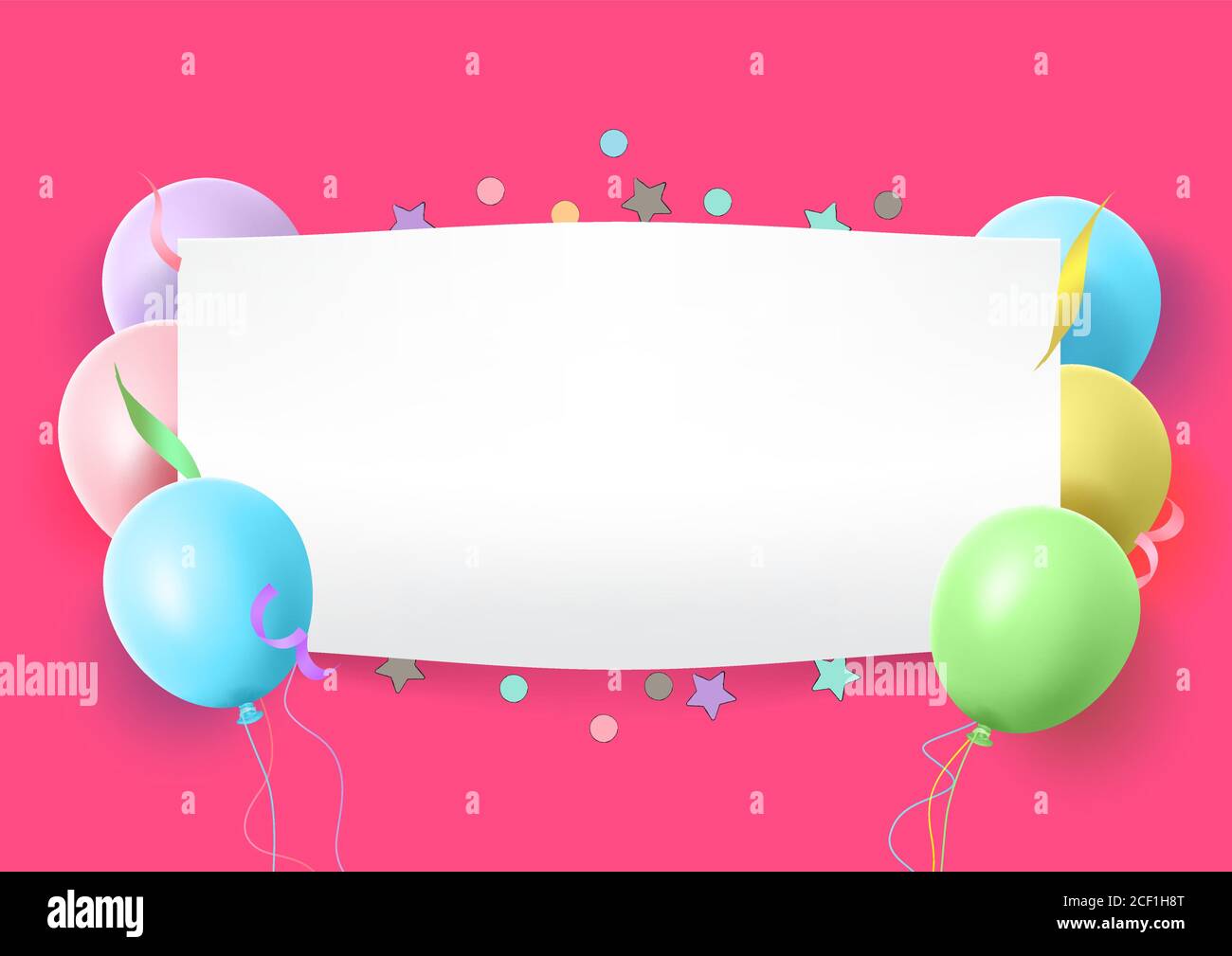 Happy birthday vector template design. Birthday greeting in white empty ...