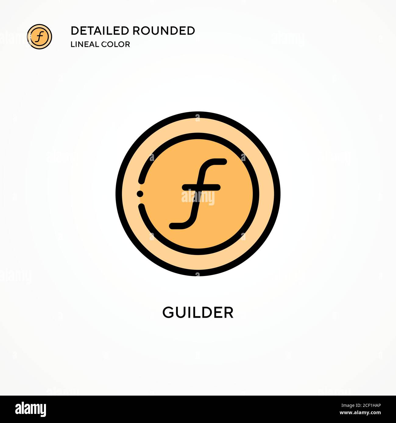 Guilder vector icon. Modern vector illustration concepts. Easy to edit and customize. Stock Vector