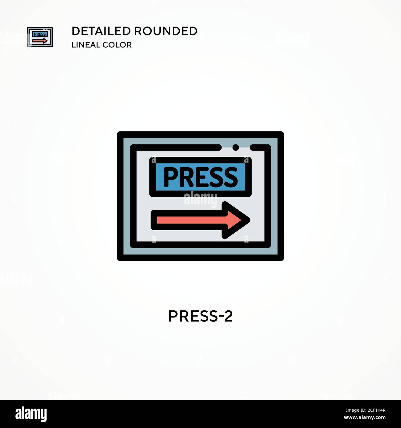 Press-2 vector icon. Modern vector illustration concepts. Easy to edit and customize. Stock Vector