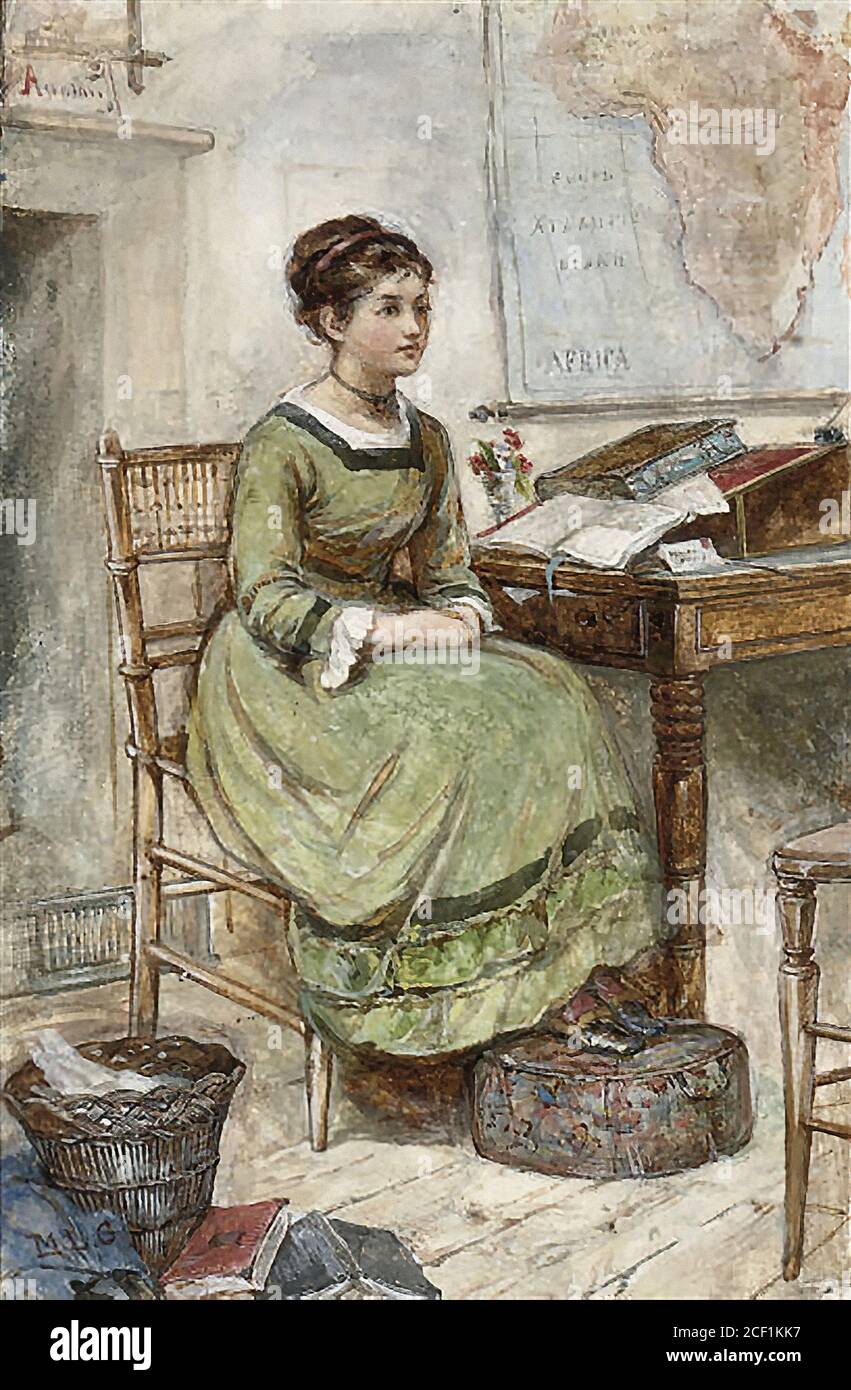 Victorian school desk hi-res stock photography and images - Alamy