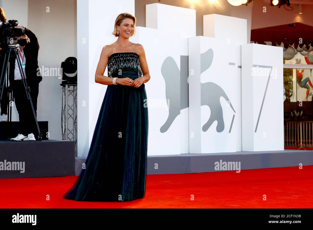 Venice, Italy. 02nd Sep, 2020. Anna Foglietta attending the 'Lacci/The Ties' premiere and opening ceremony at the 77th Venice International Film Festival on September 2, 2020 in Venice, Italy Credit: Geisler-Fotopress GmbH/Alamy Live News Stock Photo