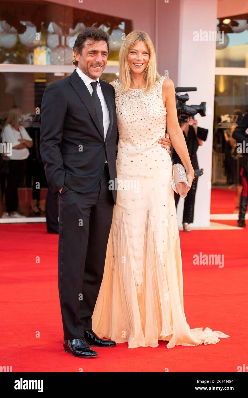 Venice, Italy. 02nd Sep, 2020. Adriano Giannini and his wife Gaia Trussardi attending the 'Lacci/The Ties' premiere and opening ceremony at the 77th Venice International Film Festival on September 2, 2020 in Venice, Italy Credit: Geisler-Fotopress GmbH/Alamy Live News Stock Photo