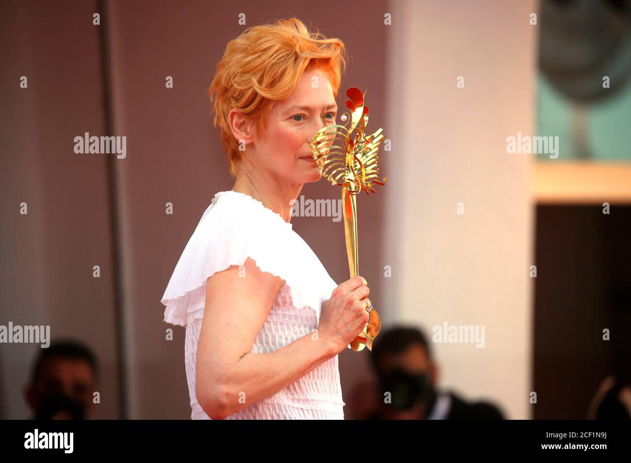 Venice, Italy. 02nd Sep, 2020. Tilda Swinton attending the 'Lacci/The Ties' premiere and opening ceremony at the 77th Venice International Film Festival on September 2, 2020 in Venice, Italy Credit: Geisler-Fotopress GmbH/Alamy Live News Stock Photo