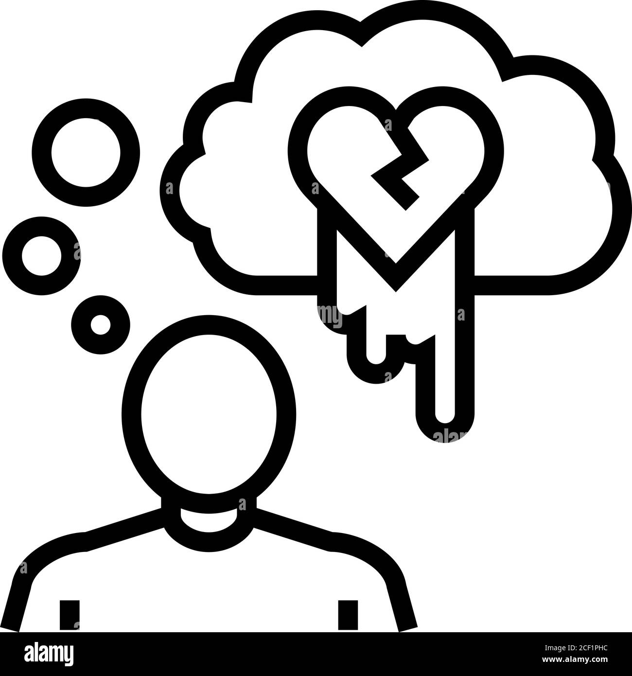 suicide psychological problems line icon vector illustration Stock ...