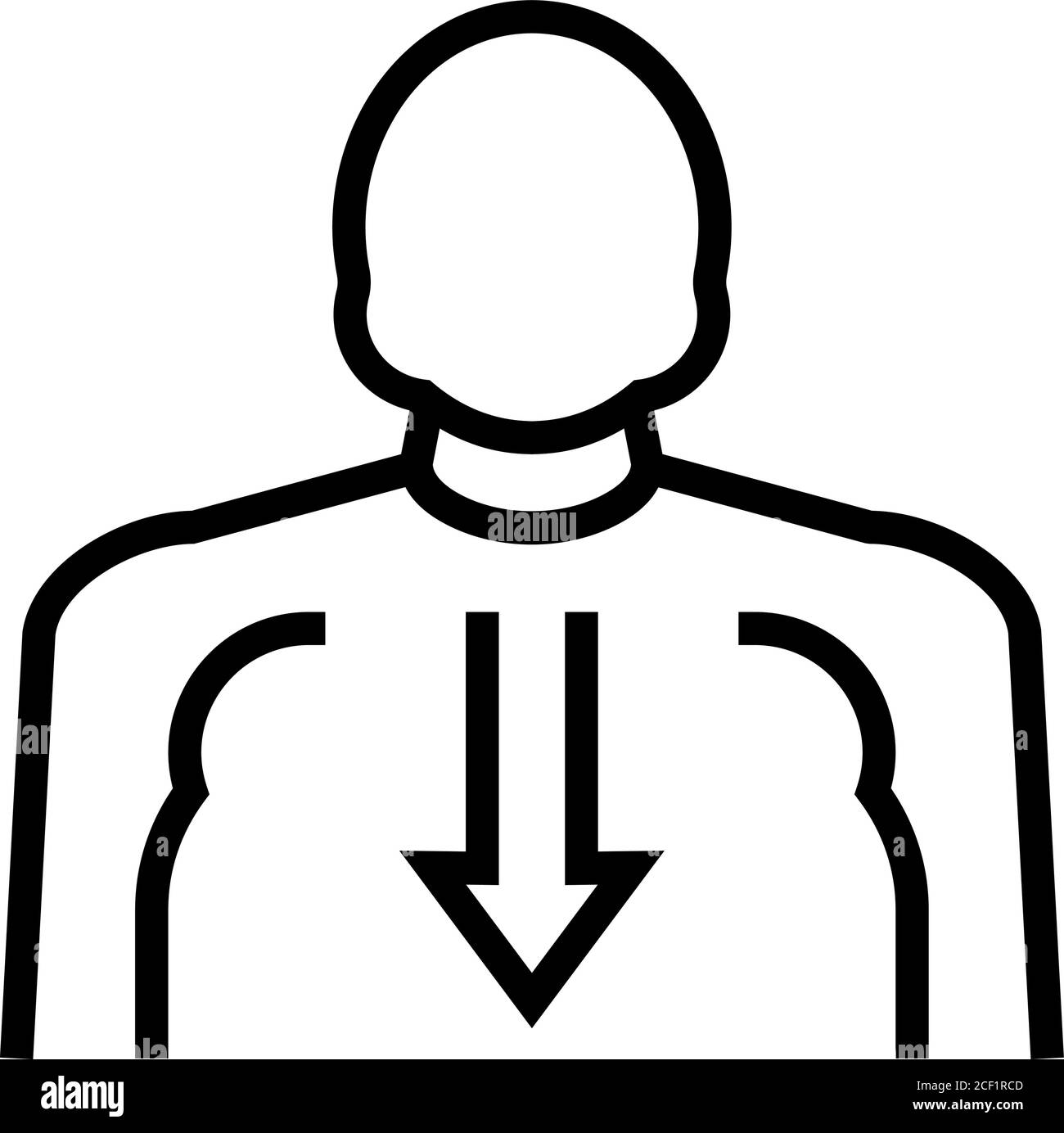 bulimia psychological problems line icon vector illustration Stock ...