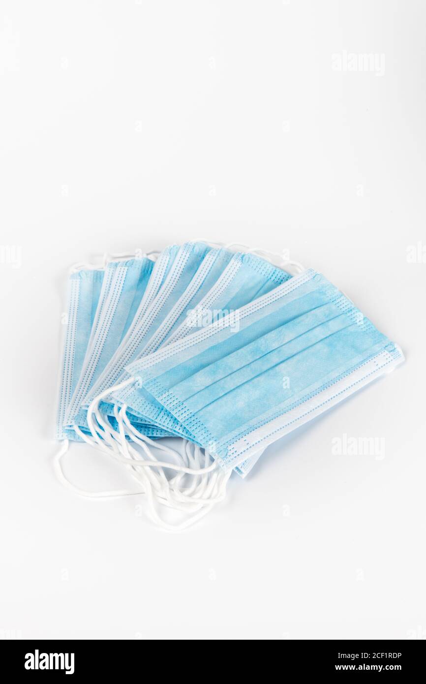 Set of surgical masks on white background Stock Photo - Alamy