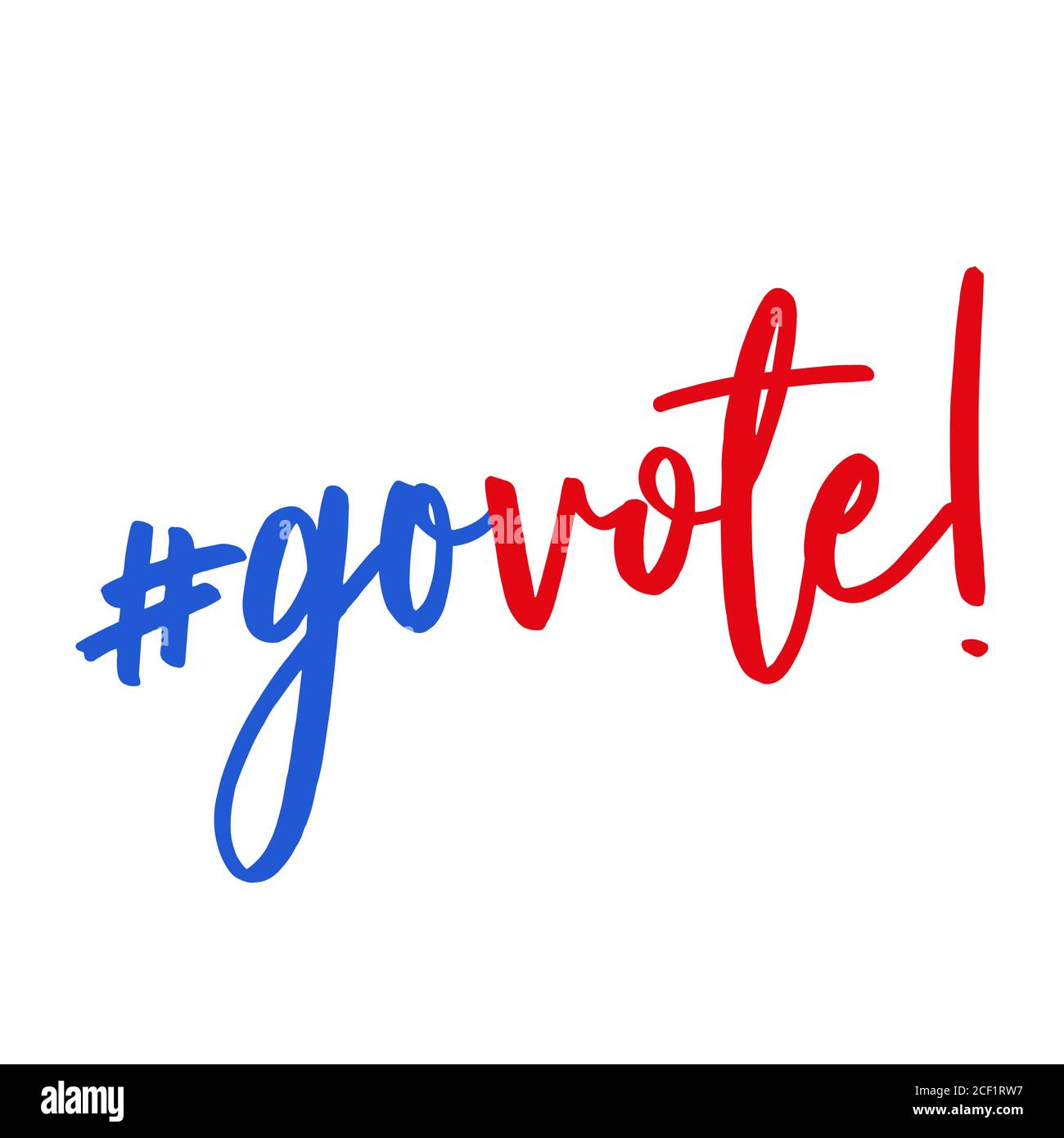 Go vote - vector illustration. Hand drawn lettering quote. Vector illustration. Go vote 2020 text for presidential Election of USA Campaign. Badge Uni Stock Vector