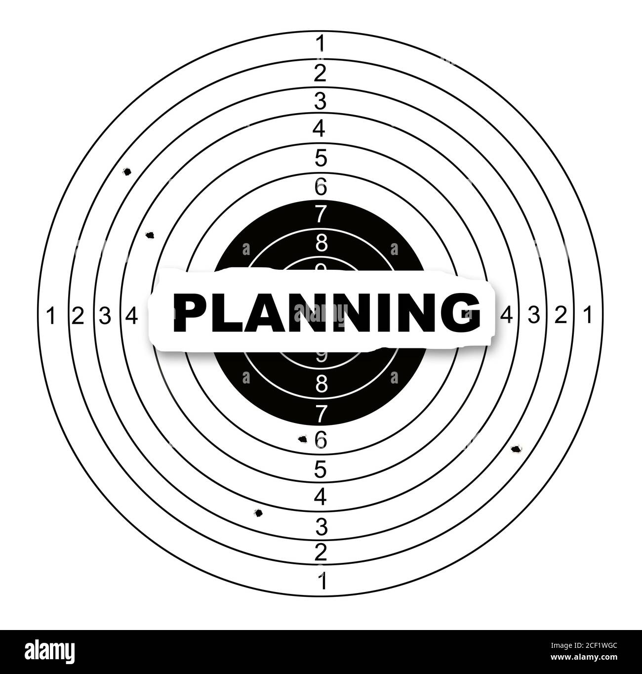 Planning target made in 2d software Stock Photo Alamy
