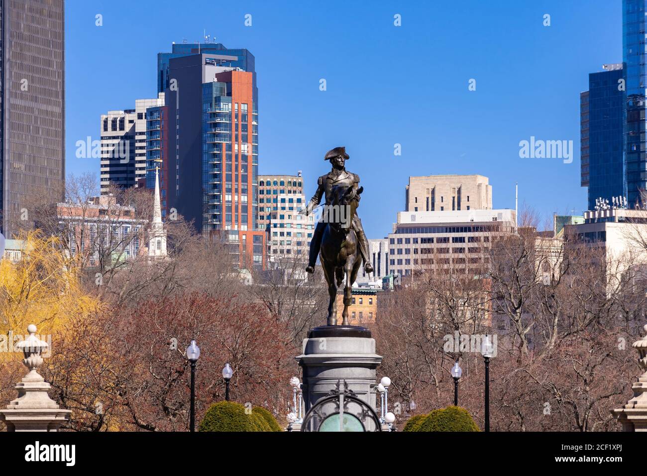 Washington Statue sculpture monument in Boston Common Park