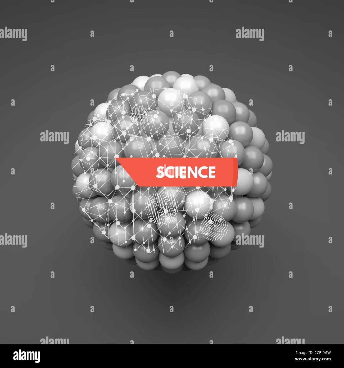 Sphere. 3d vector template. Abstract illustration. Idea concept for science, technology, web design and network. Stock Vector