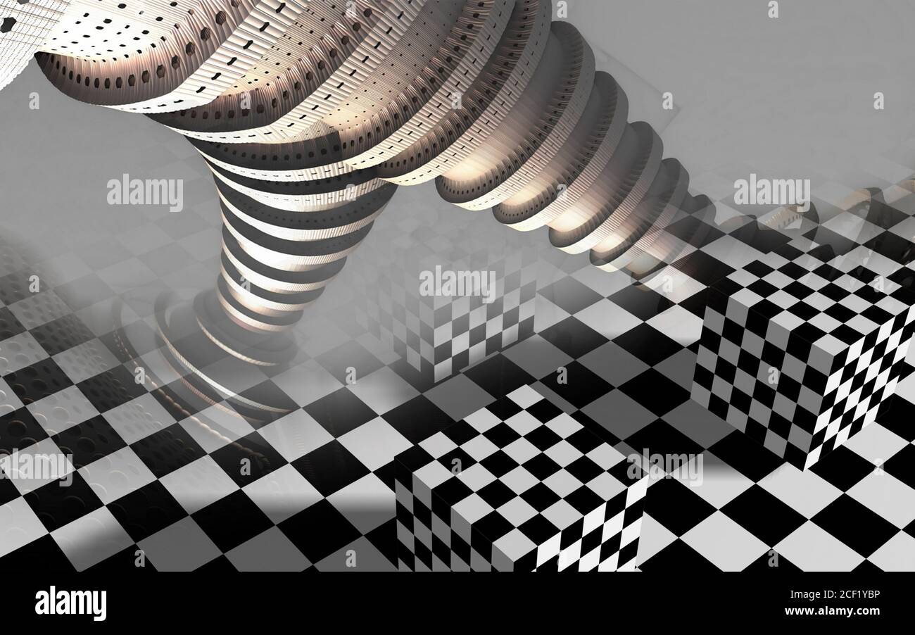 Black and white 3d shapes hi-res stock photography and images - Alamy