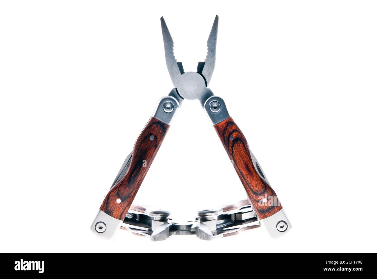 multi purpose pen knife and pliers isolated on the white background