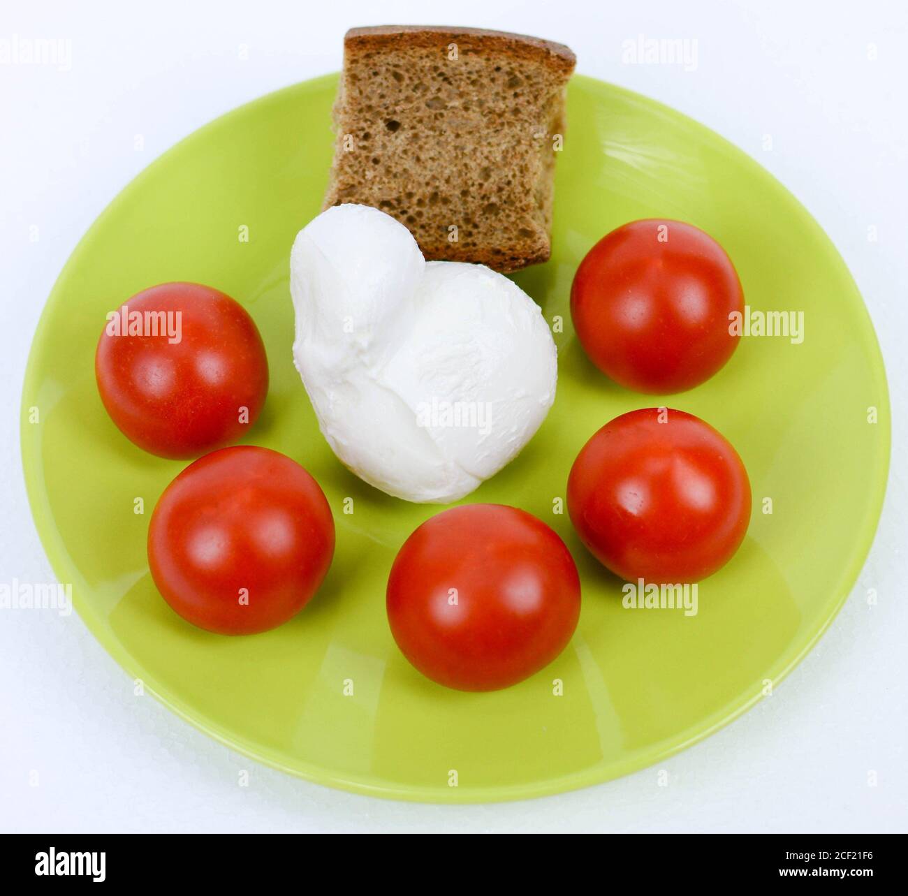 Mediterranean diet original italian tomato brown bread and mozzarella