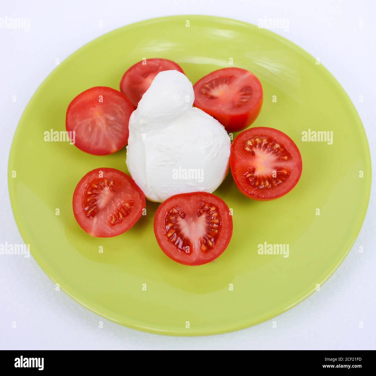 Mediterranean diet original italian tomato and mozzarella cheese Stock