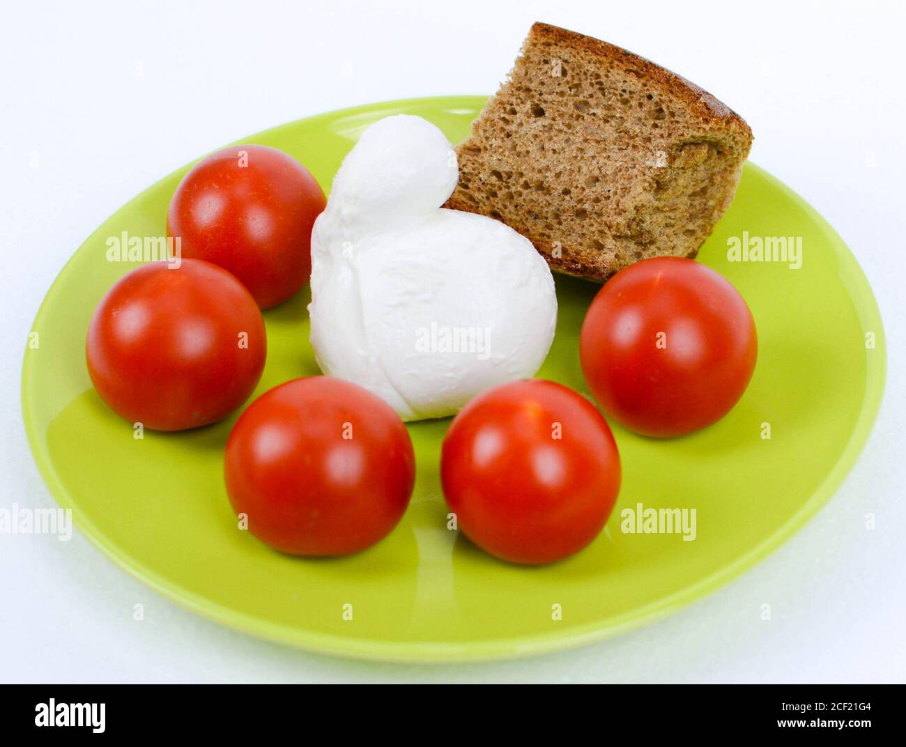 Mediterranean diet original italian tomato brown bread and mozzarella