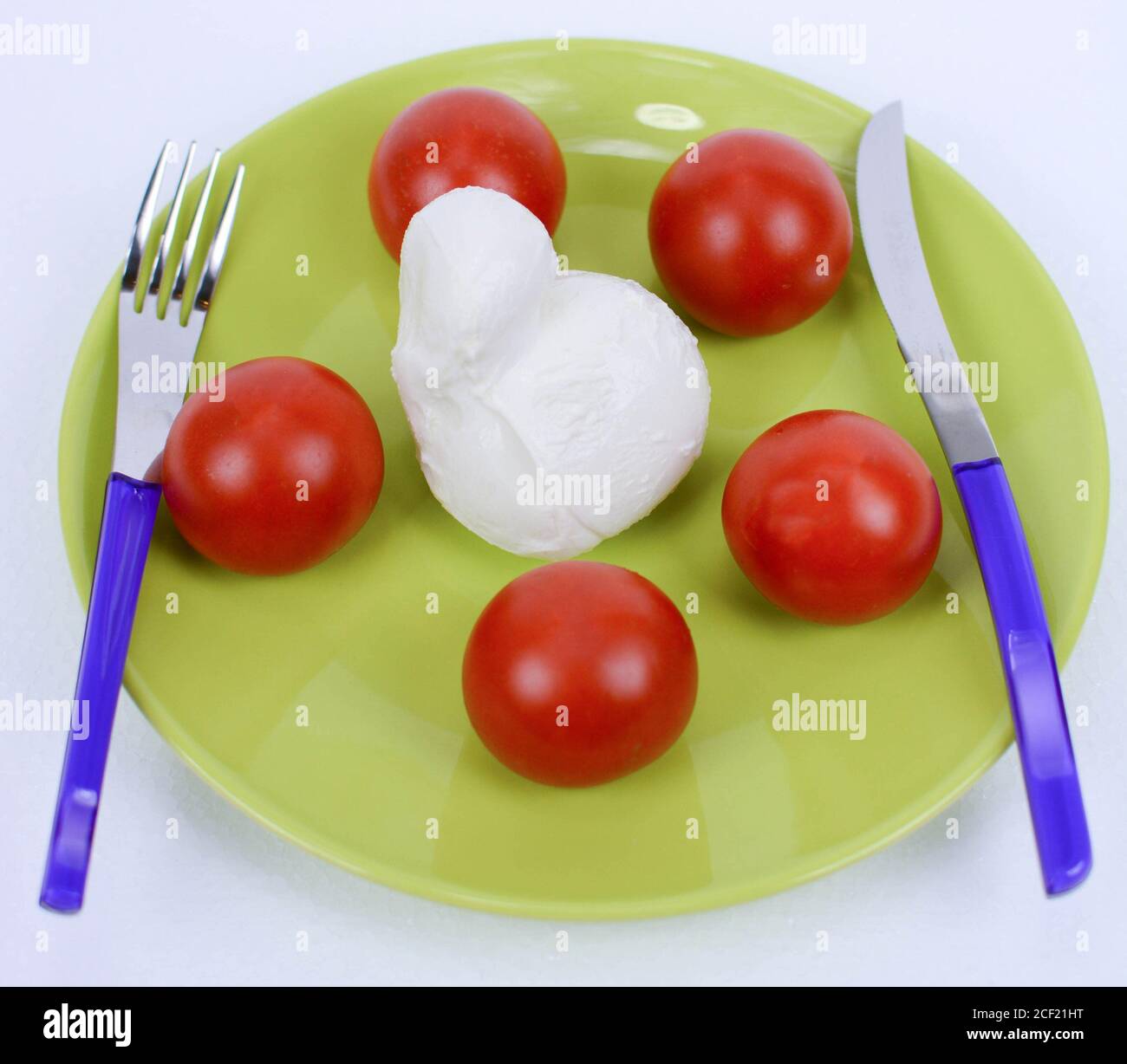 mediterranean diet original italian tomato and mozzarella Stock Photo