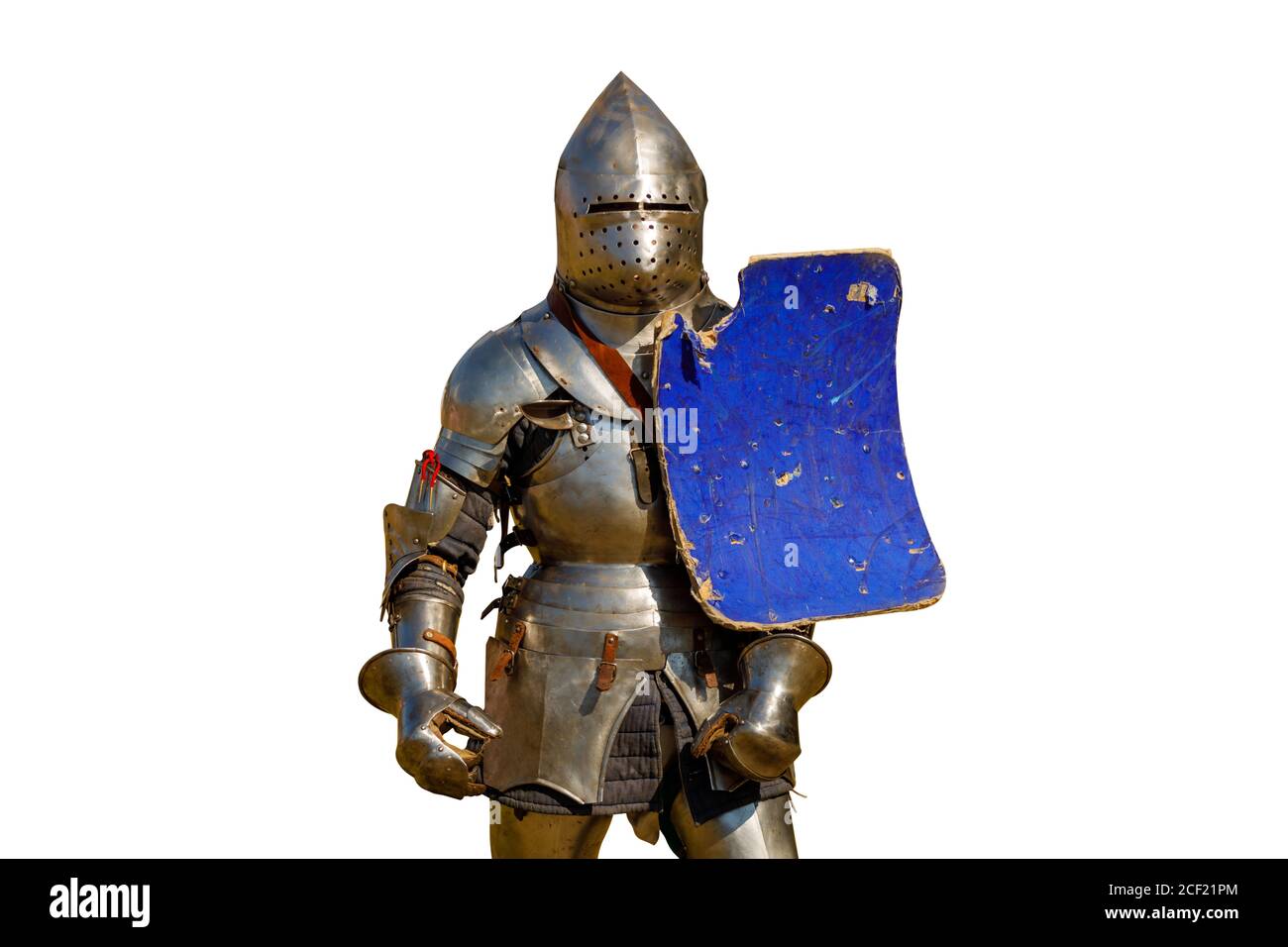 european knight in armor isolated on white background Stock Photo