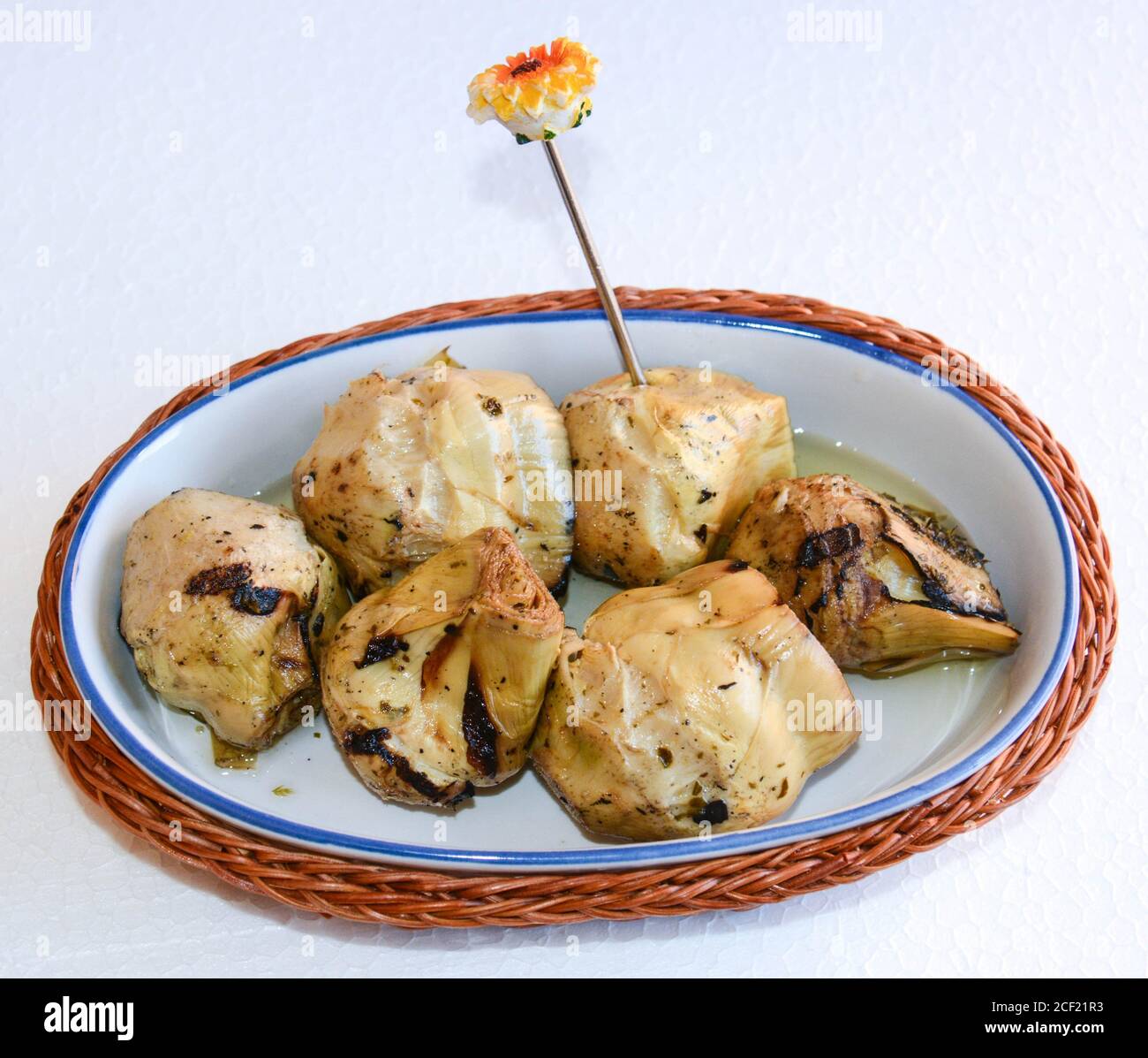 finger food apetizer with italian rosted artichokes Stock Photo Alamy
