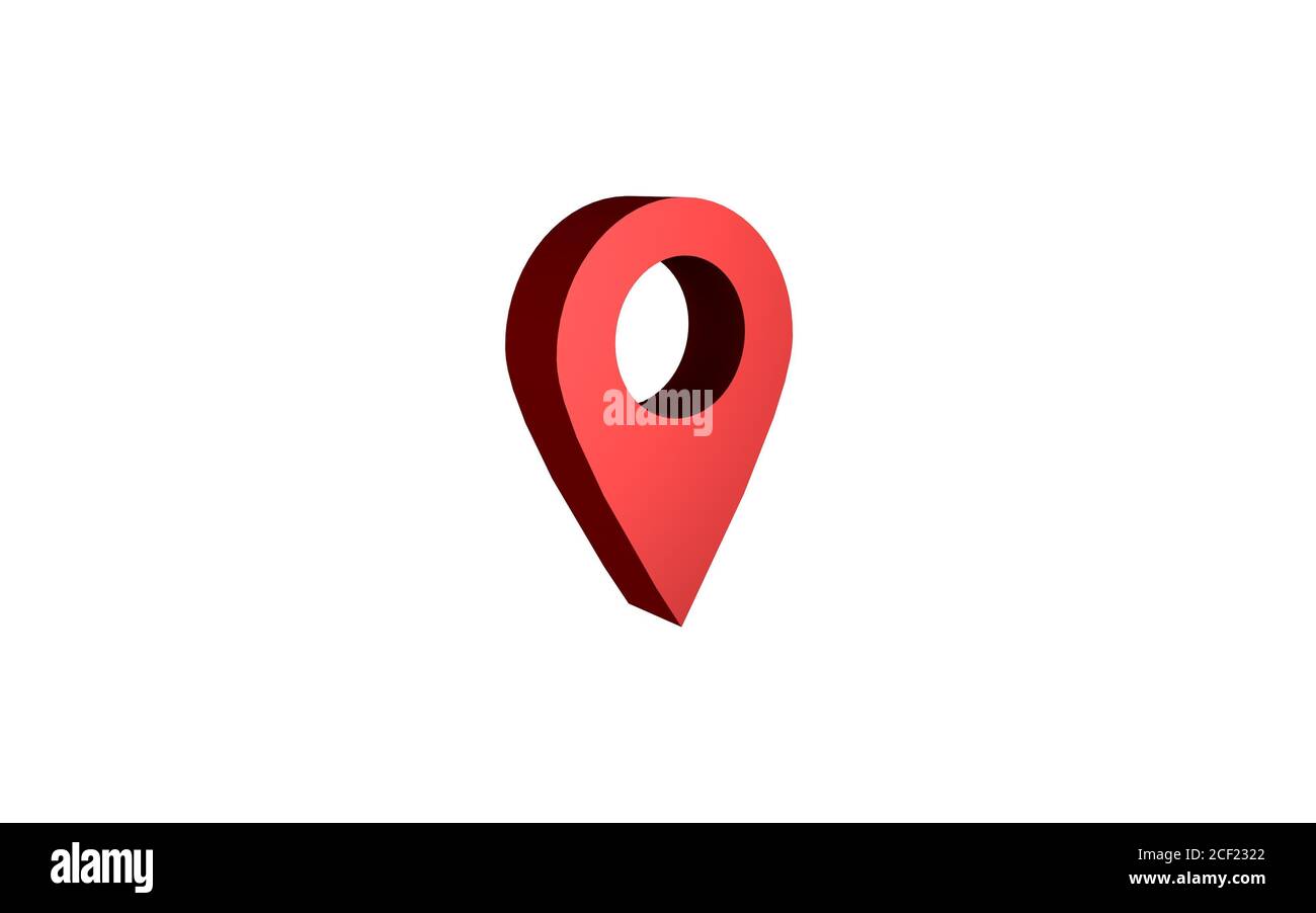 3d illustration of an icon of location point on an isolated background ...