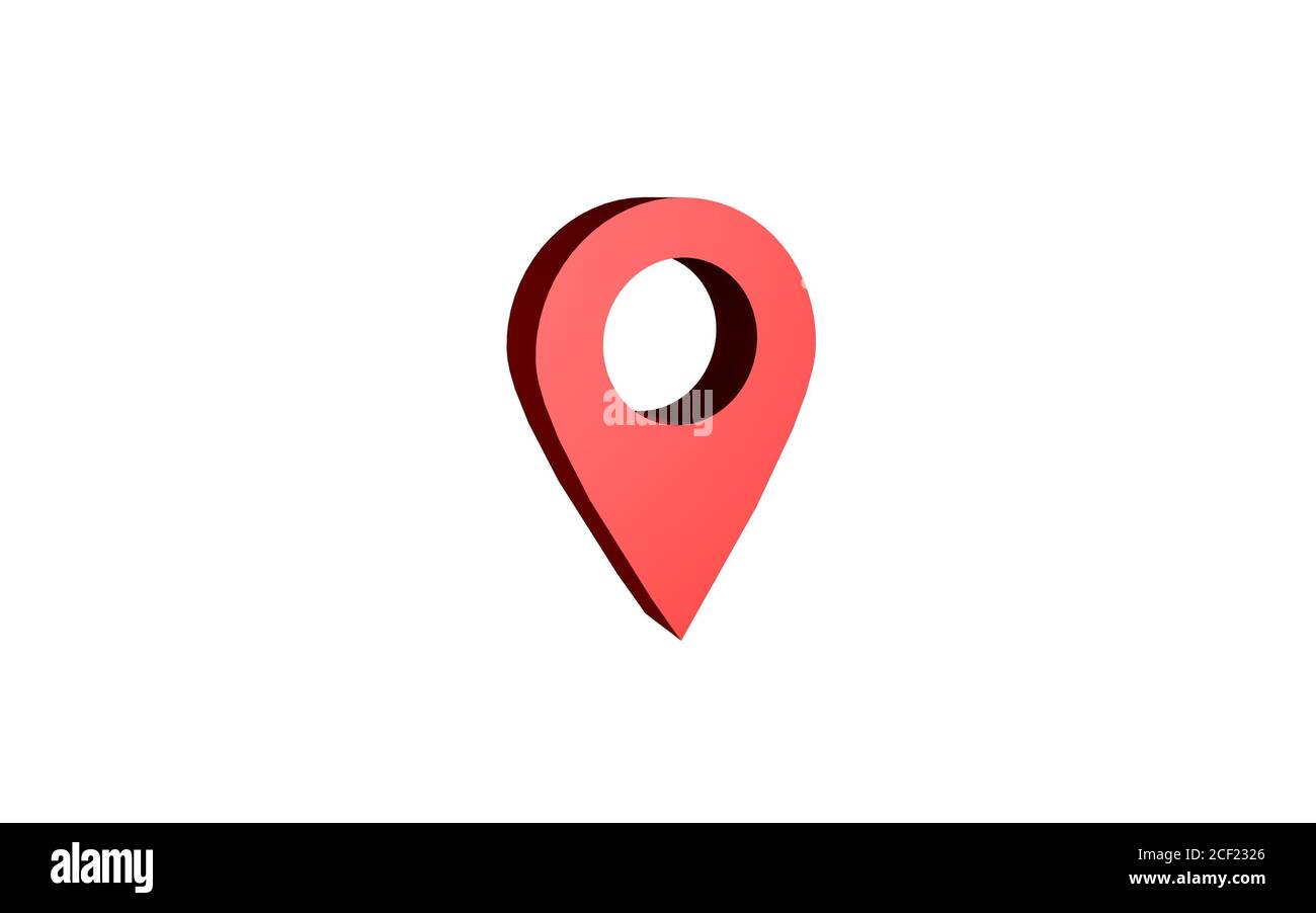 3d illustration of an icon of location point on an isolated background ...