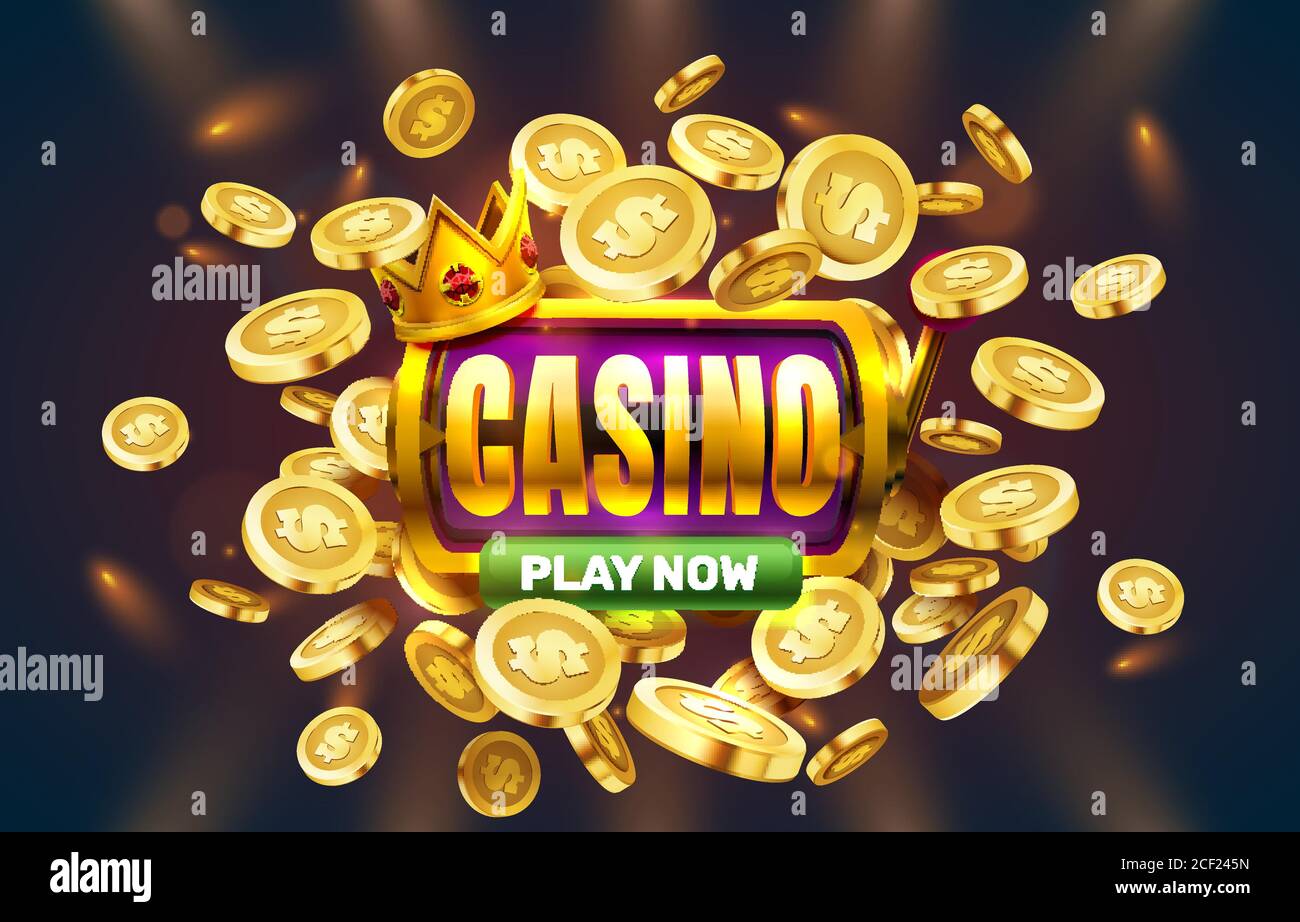 Play now casino slots golden coins, casino slot sign machine, night jackpot  Vegas. Vector illustration Stock Vector Image & Art - Alamy