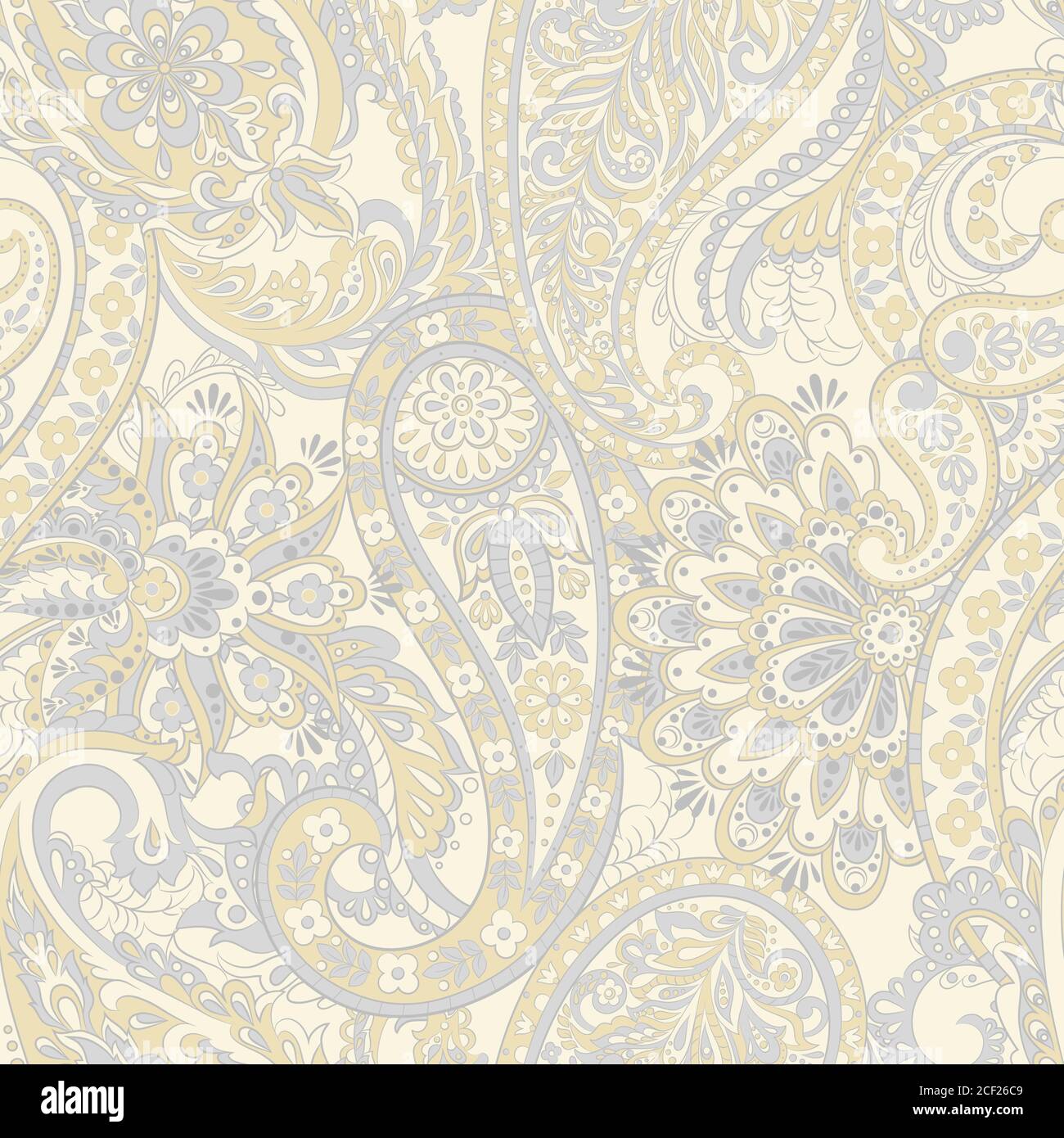 Floral seamless pattern with paisley ornament. damask vector background ...