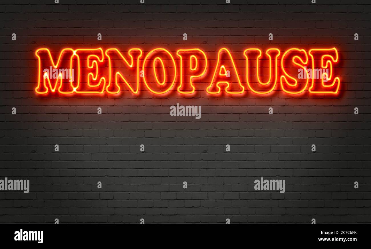 writing words ' MENOPAUSE ' on bricks background made in 2d software. Stock Photo
