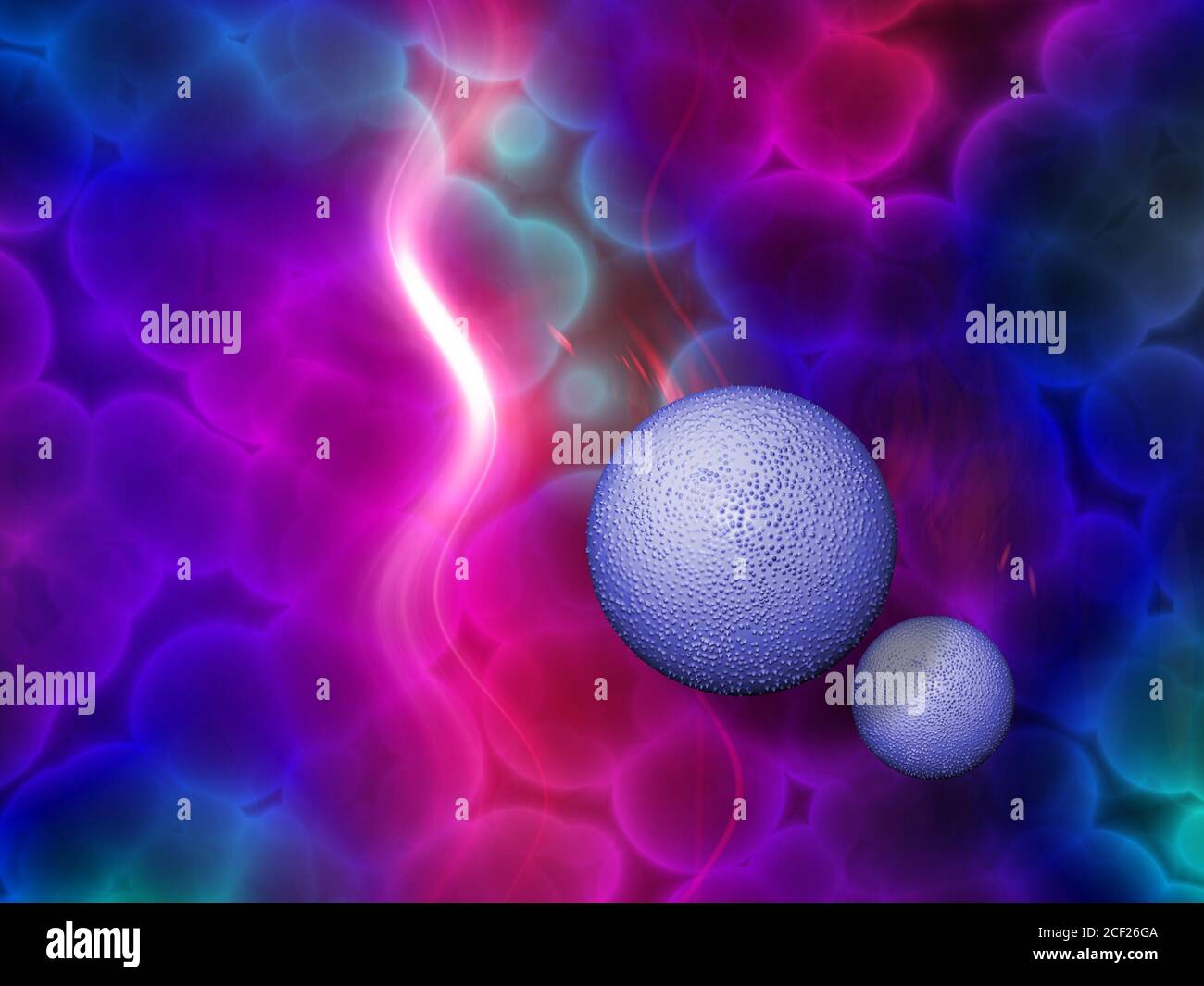 Virus and bacterium background - High Quality 3D Render. Stock Photo