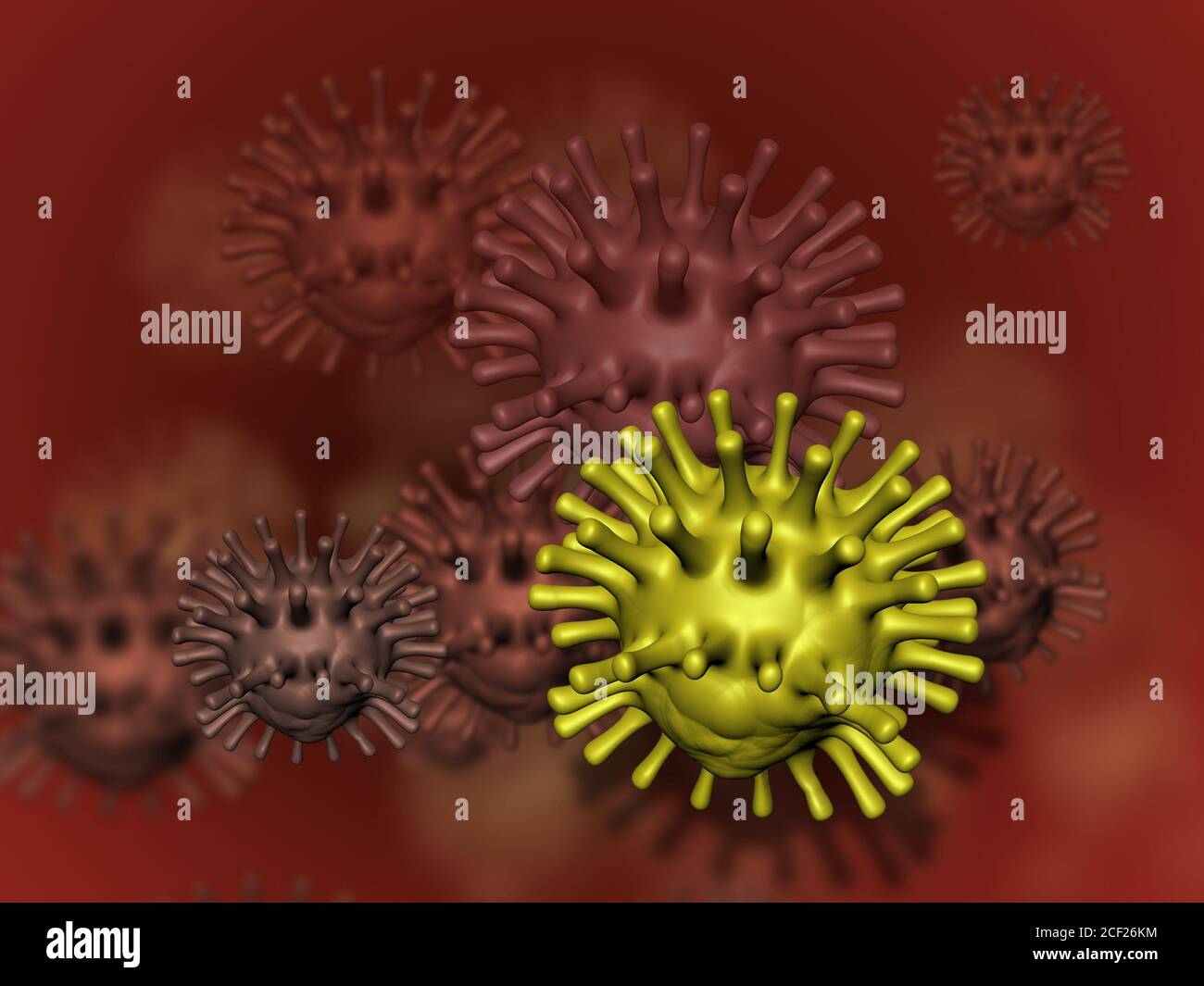 Virus and bacterium background - High Quality 3D Render. Stock Photo