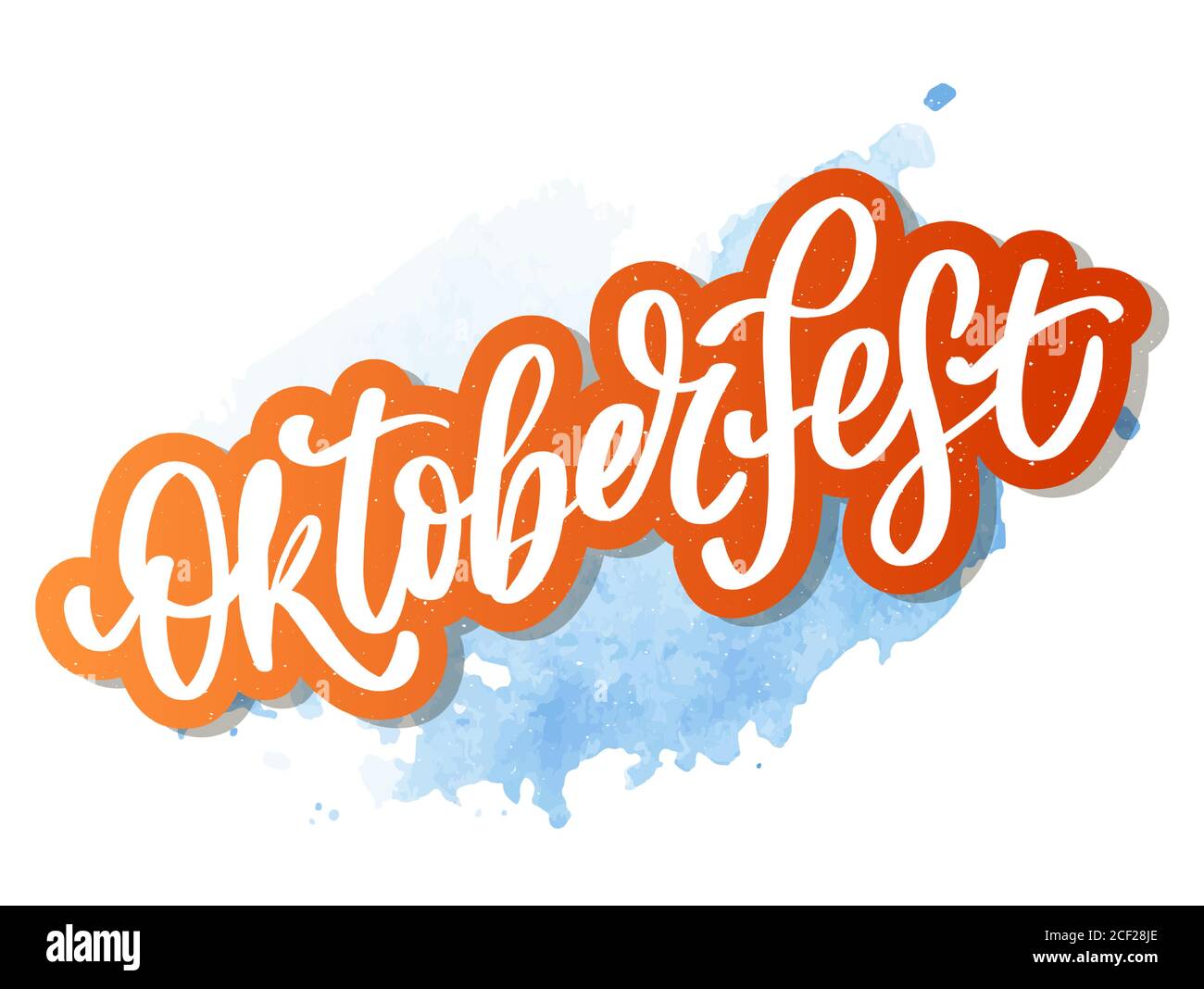 Oktoberfest celebration background. Happy Oktoberfest in German Lettering typography. Beer festival decoration badge icon. Stock Vector