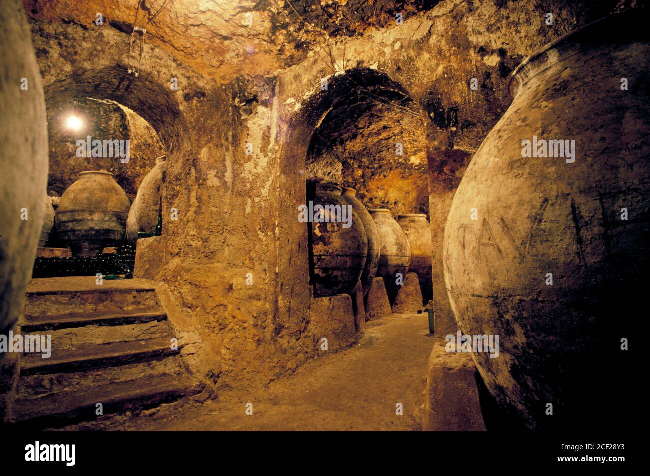 Wine cave.Colmenar de Oreja (Madrid). Spain. Stock Photo