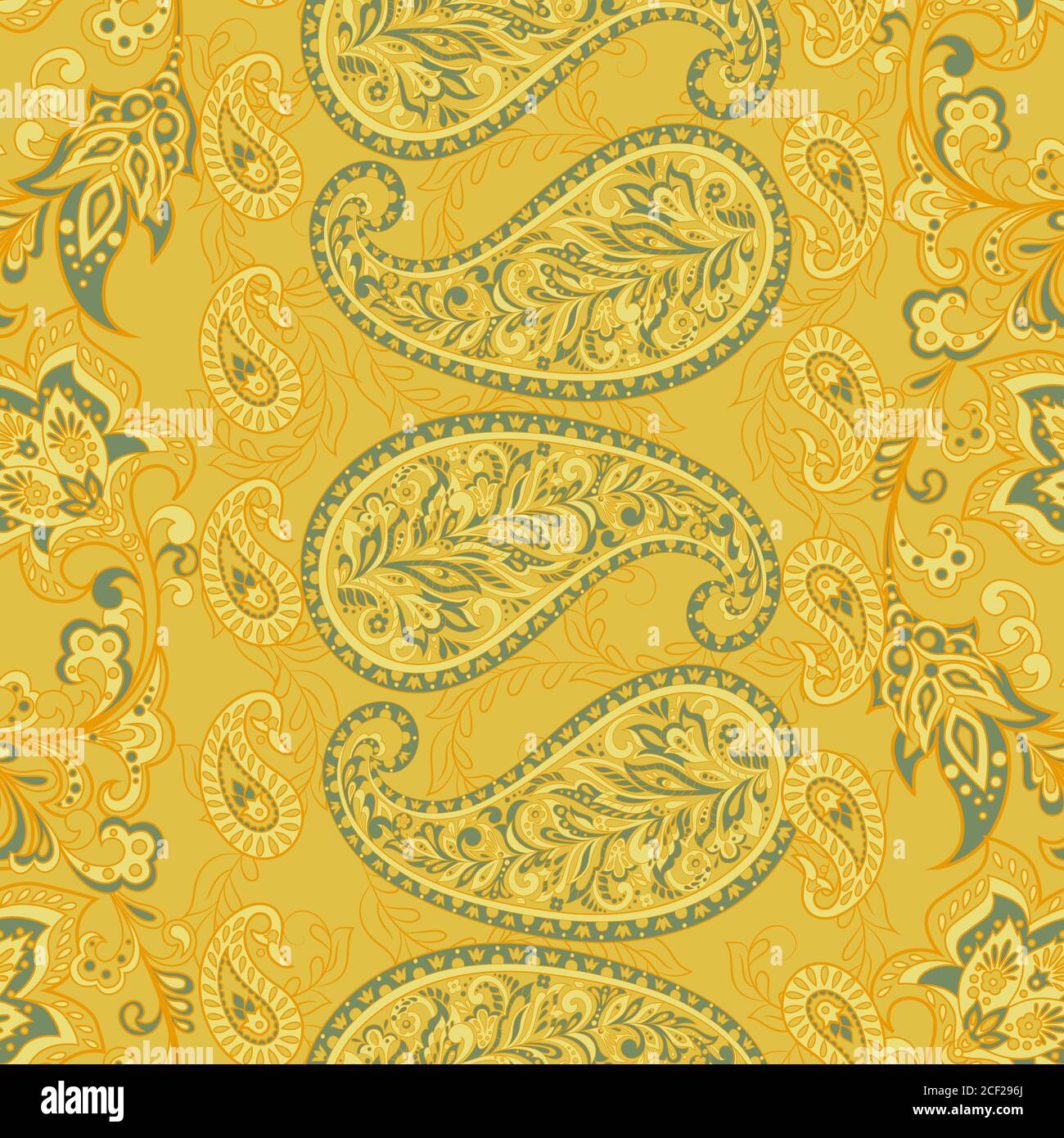 Paisley Pattern. Seamless Asian Textile Background Stock Vector