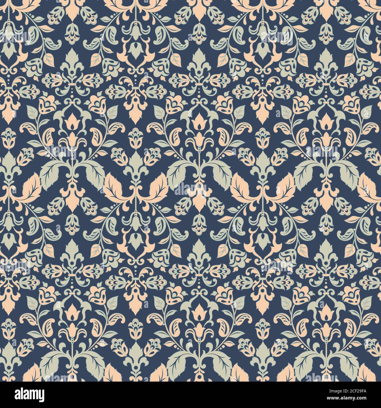 damask floral seamless wallpaper. vintage vector background Stock ...