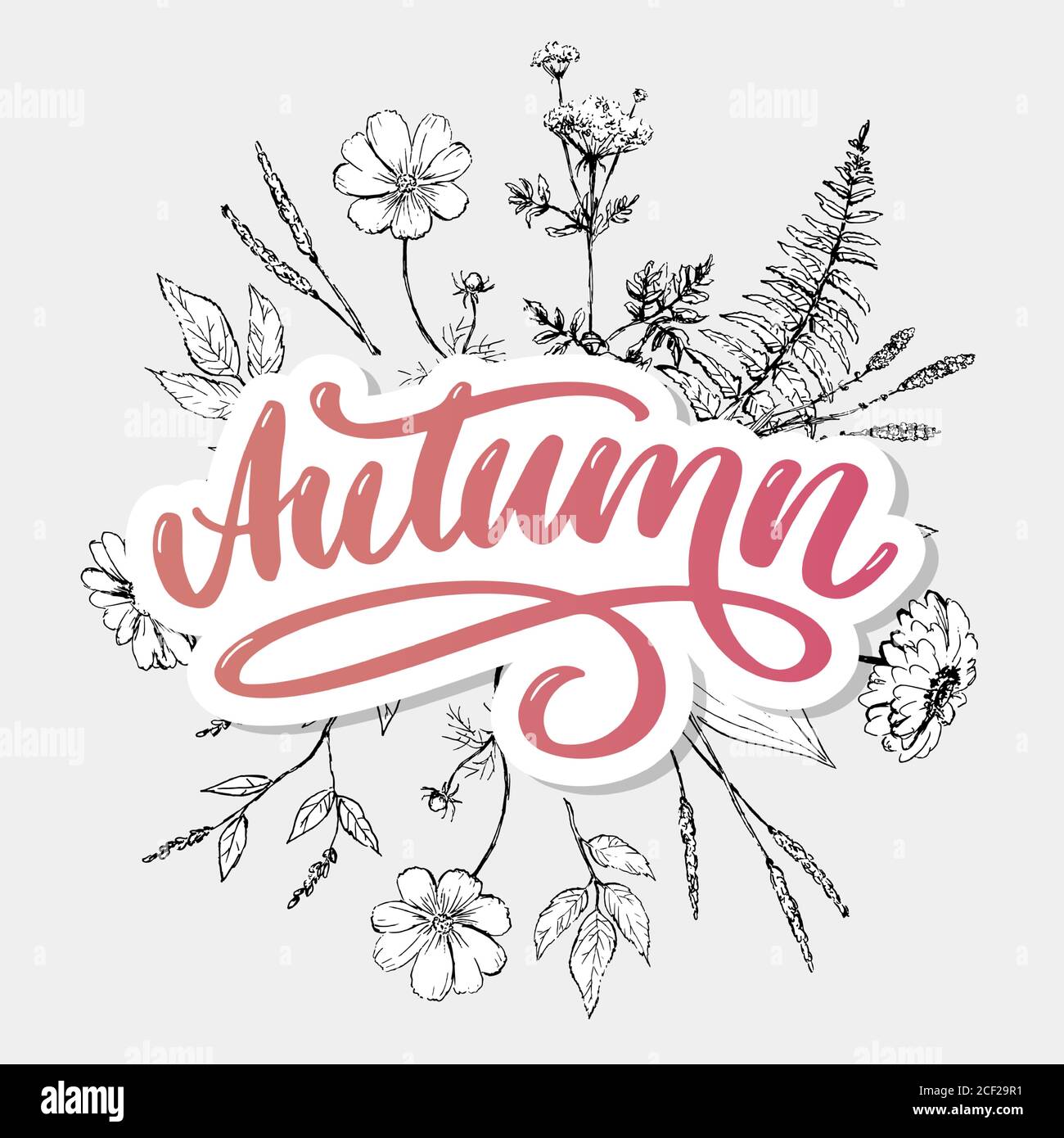 Hello, Autumn. Goodbye, Summer. The trend calligraphy. Vector ...