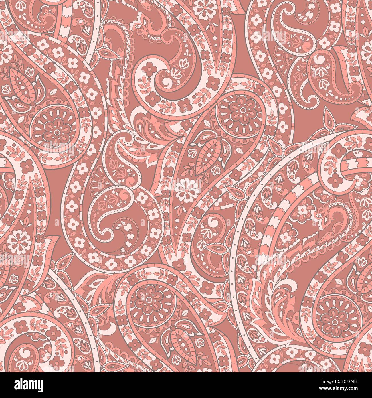 Damask paisley seamless vector pattern. Floral vintage background Stock Vector