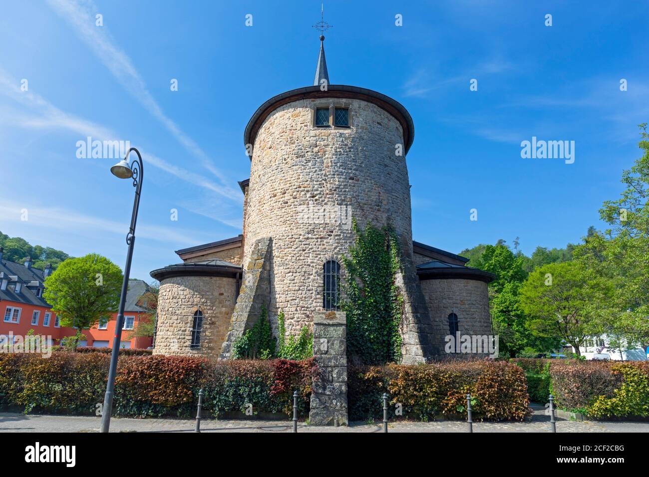 Europe, Luxembourg, Diekirch, Saeul, Église Assomption de la Bienheureuse Vierge Marie (Church of the Assumption of the Blessed Virgin Mary). Stock Photo