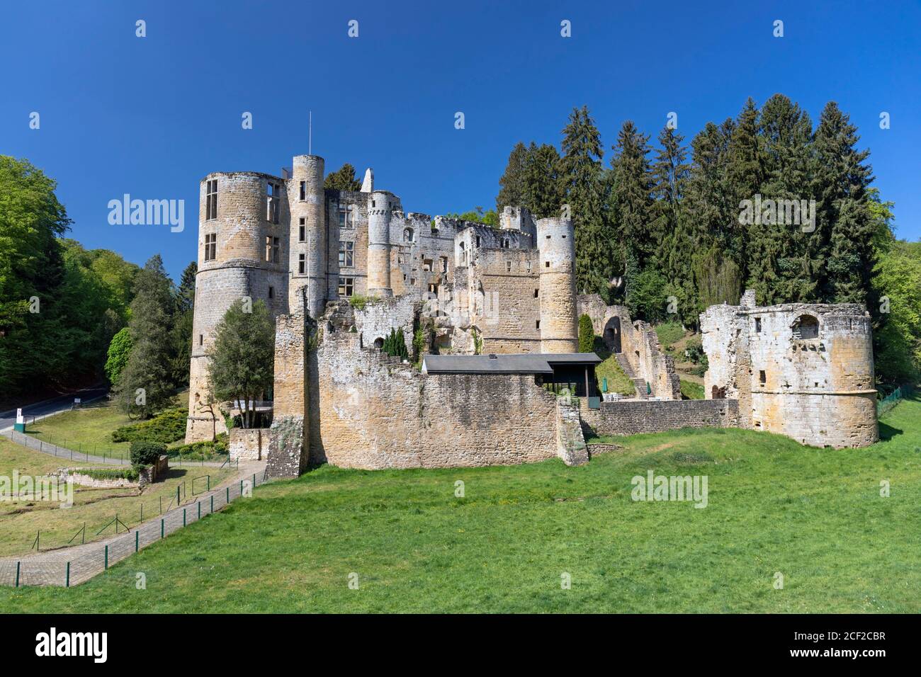 Europe, Luxembourg, Grevenmacher, Beaufort Castle. Stock Photo
