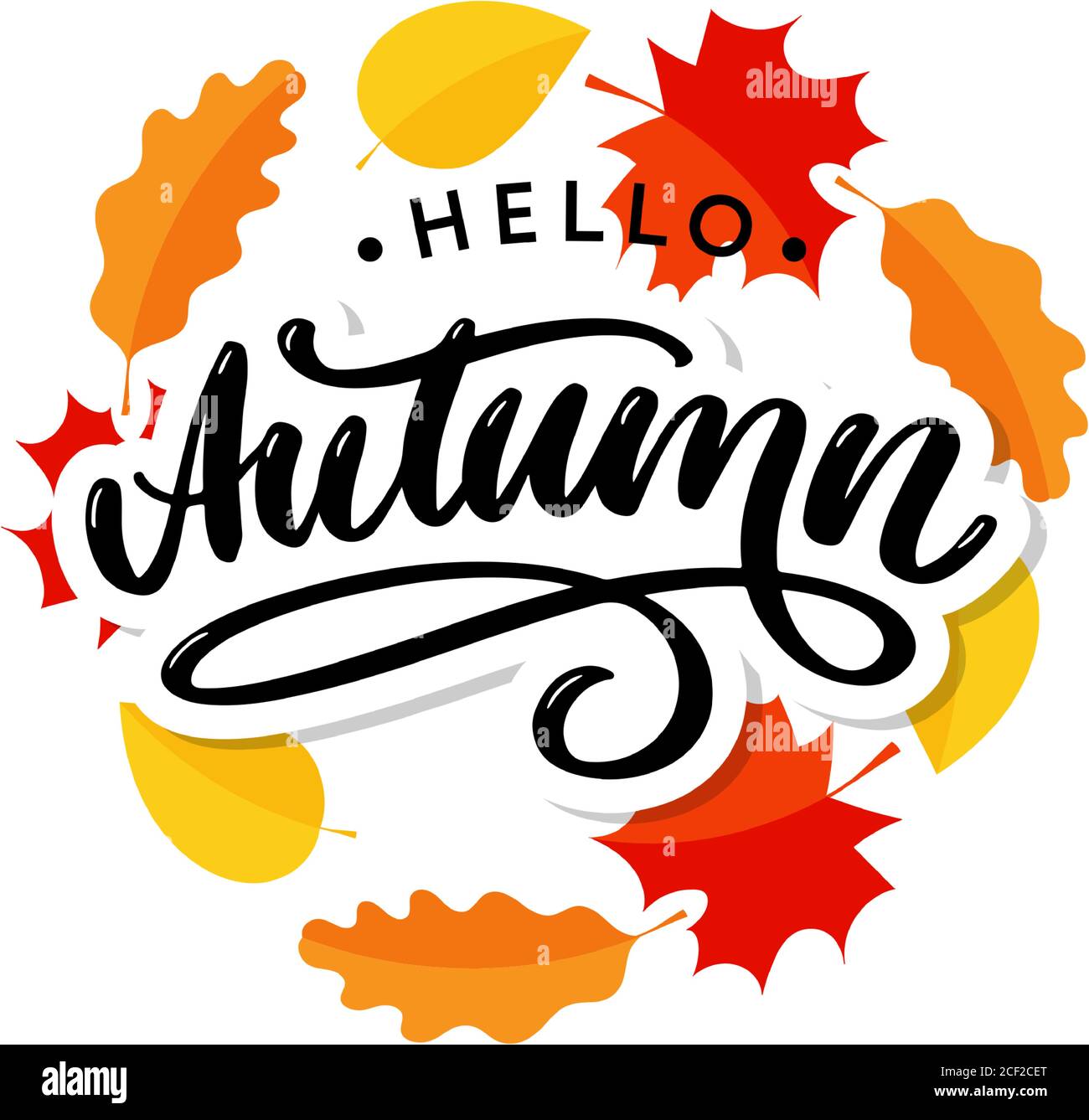 Hello, Autumn. Goodbye, Summer. The trend calligraphy. Vector ...