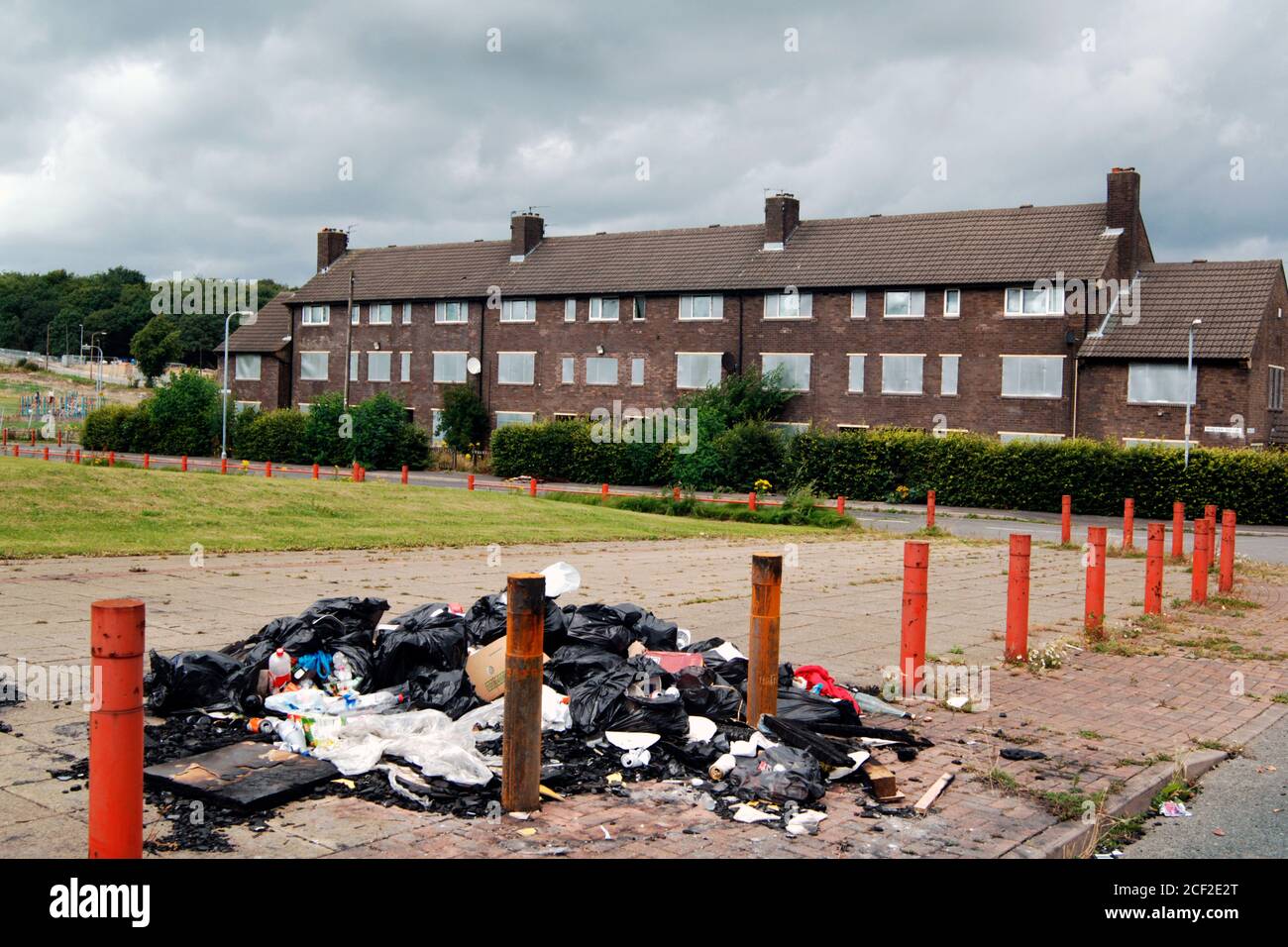 Boarded up housing Brackenwood Council Estate; Huddersfield; Yorkshire