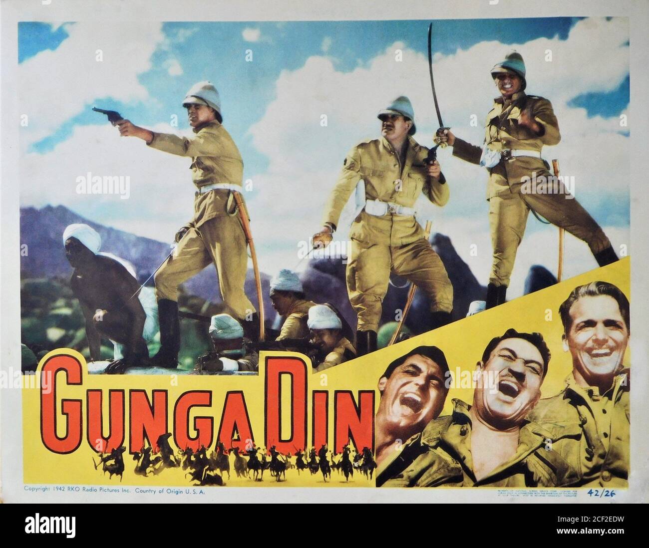 SAM JAFFE CARY GRANT VICTOR McLAGLEN DOUGLAS FAIRBANKS Jr in GUNGA DIN