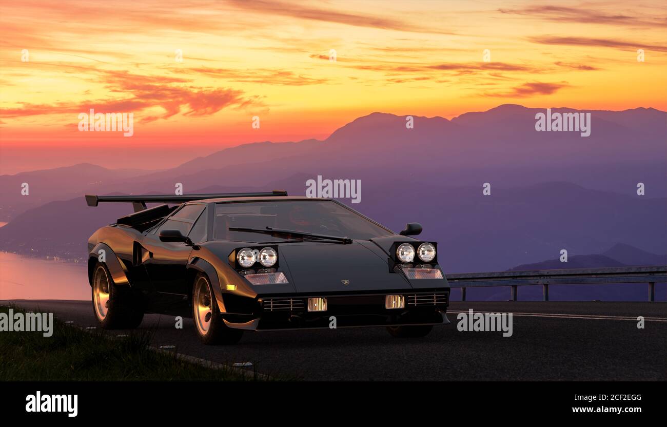 The legendary Countach a super car from the 80's Stock
