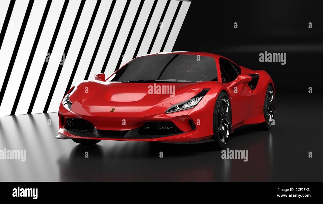 Ferrari F8 Tributo in the studio Stock Photo