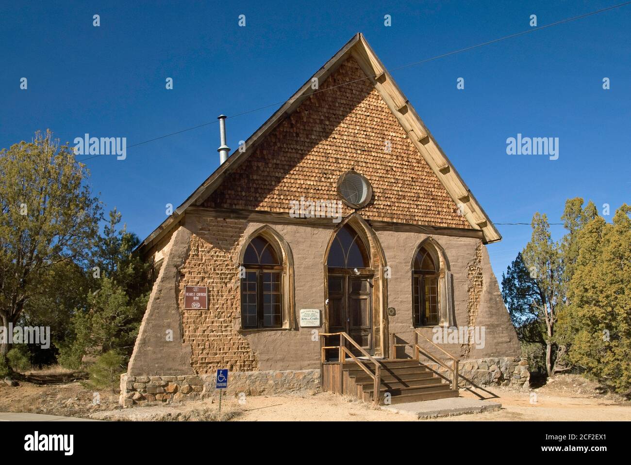 Hearst church, now museum, at Pinos Altos, New Mexico, USA Stock Photo