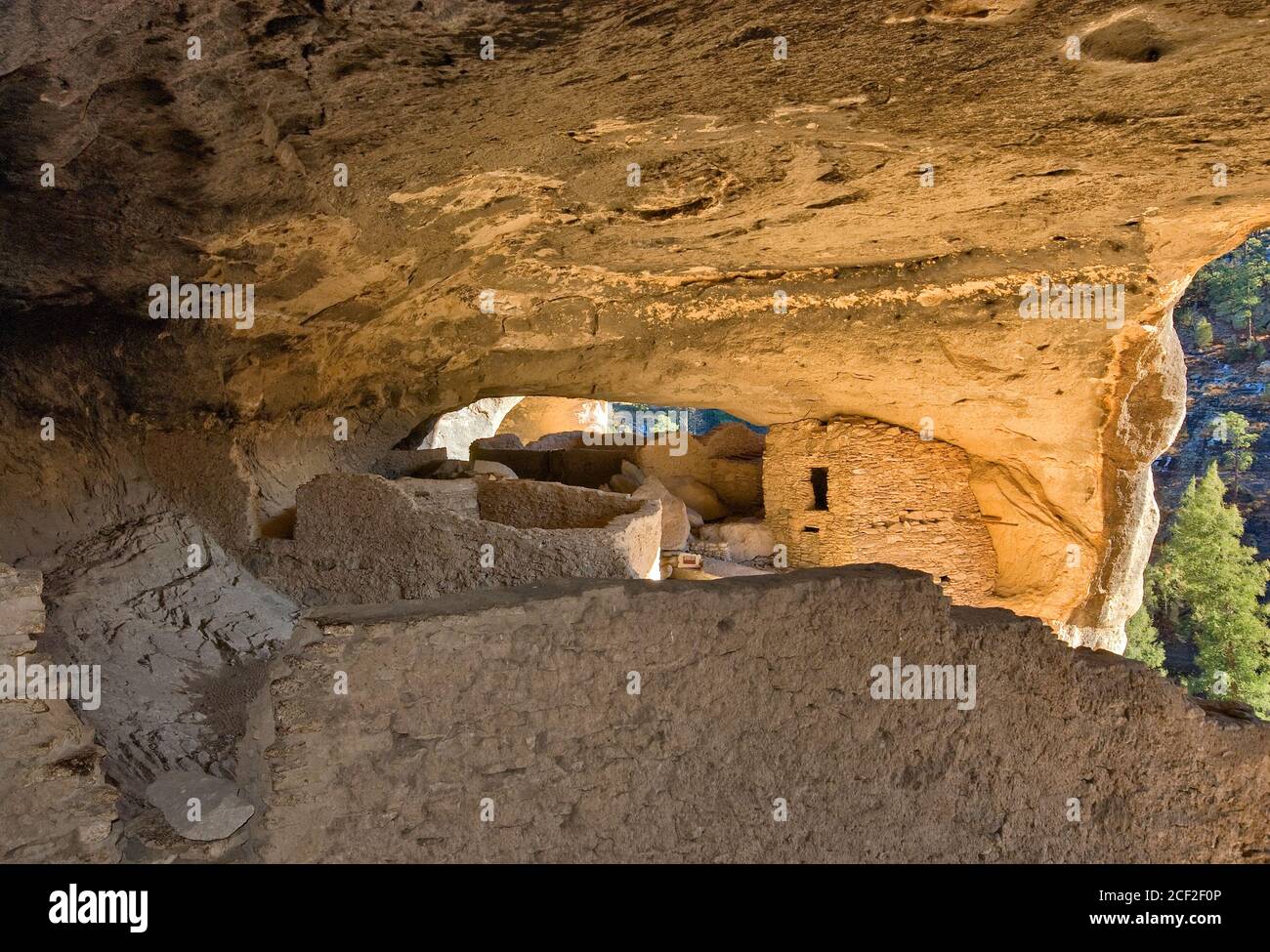 Cave interior at Gila Cliff Dwellings National Monument, New Mexico, USA Stock Photo