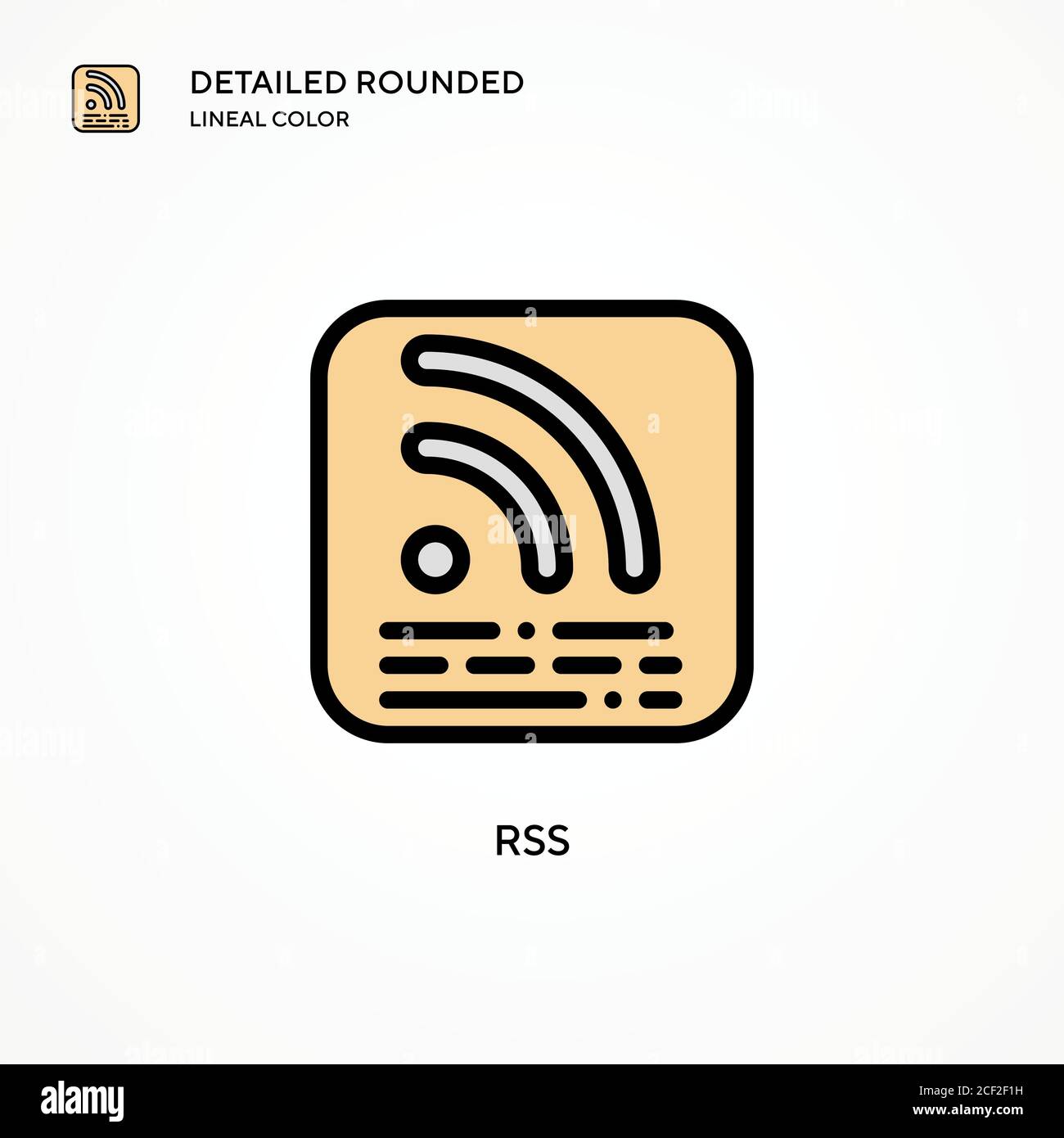 Rss vector icon. Modern vector illustration concepts. Easy to edit and customize. Stock Vector