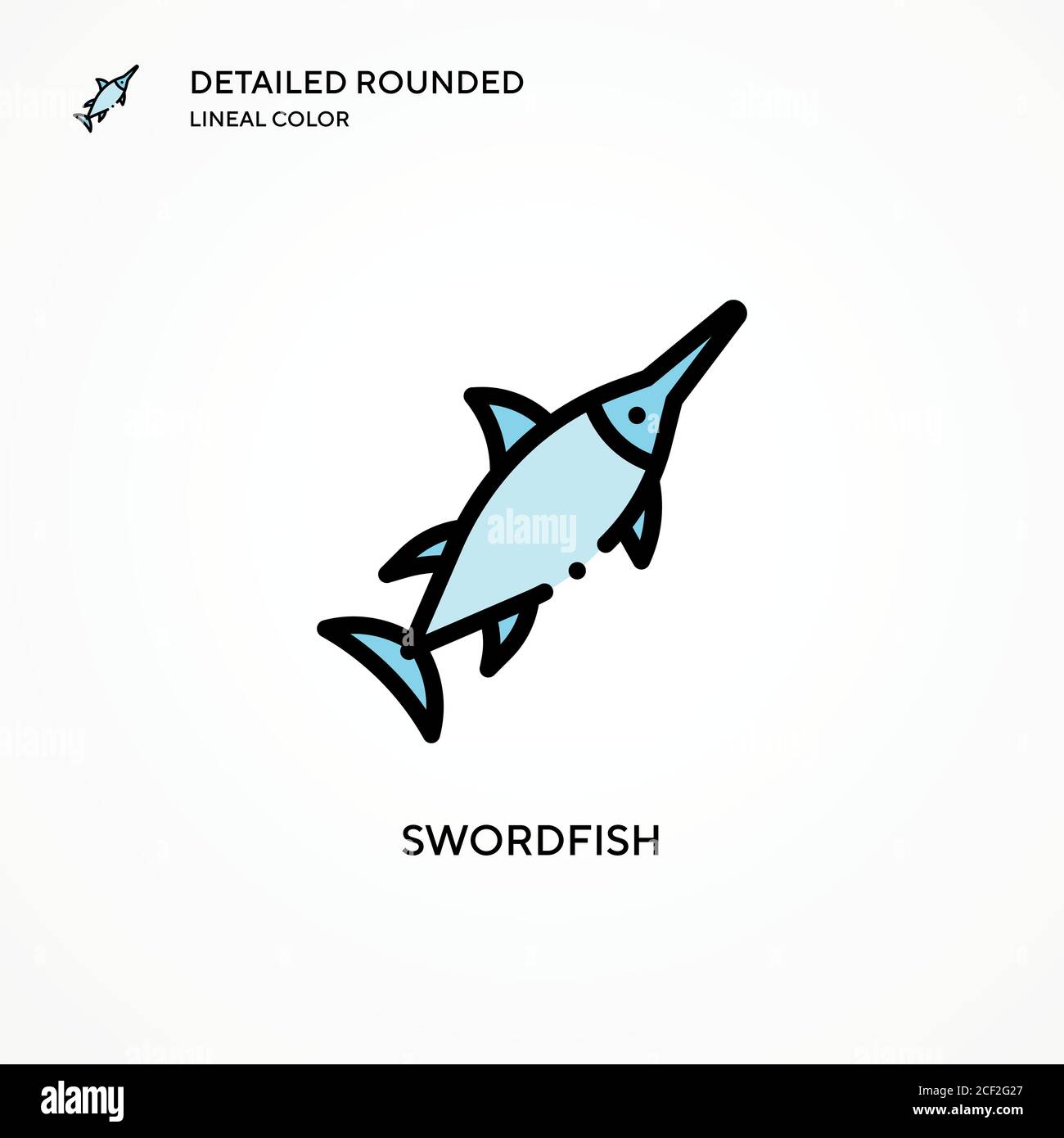 Swordfish vector icon. Modern vector illustration concepts. Easy to edit and customize. Stock Vector