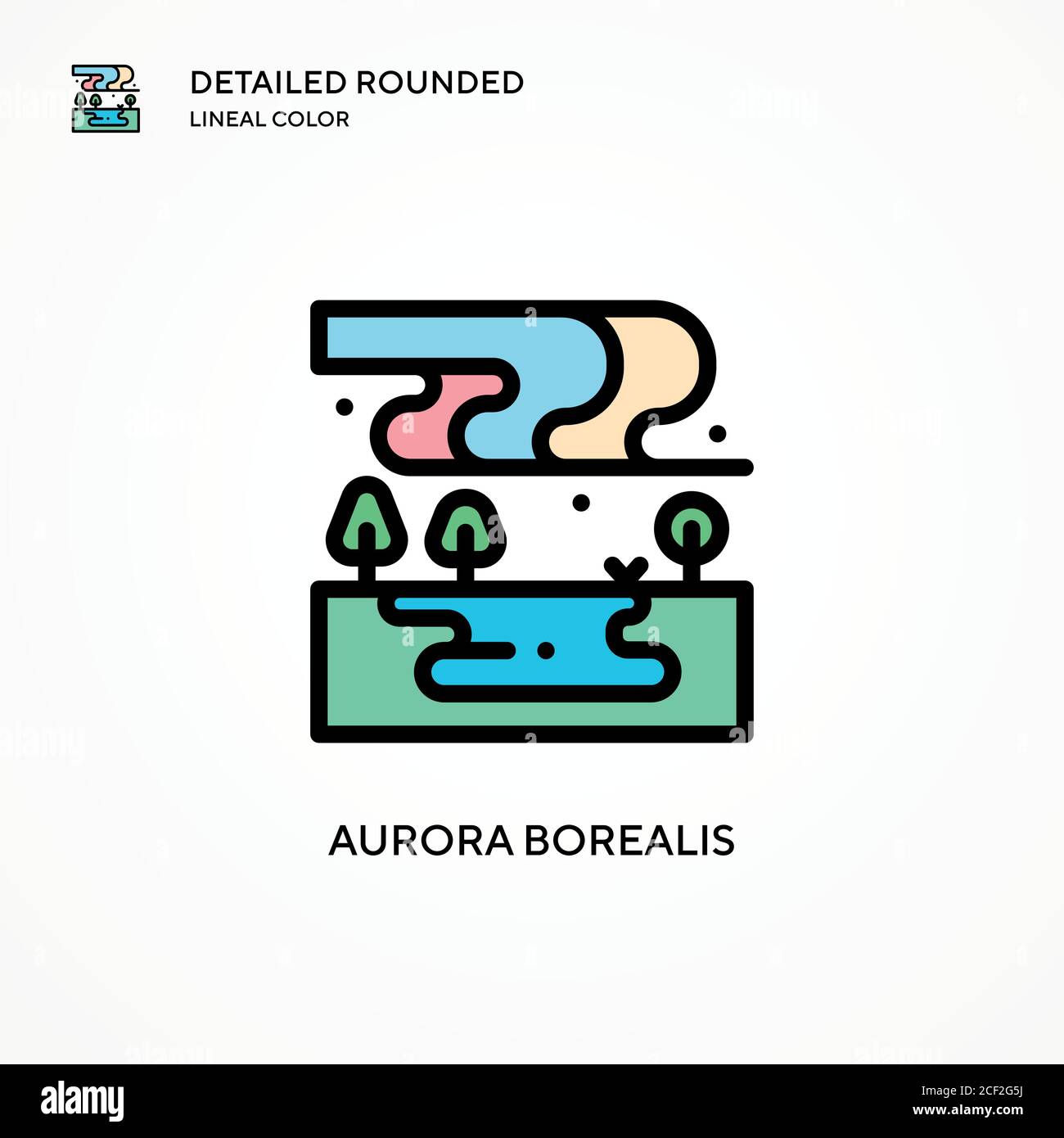 Aurora borealis vector icon. Modern vector illustration concepts. Easy ...